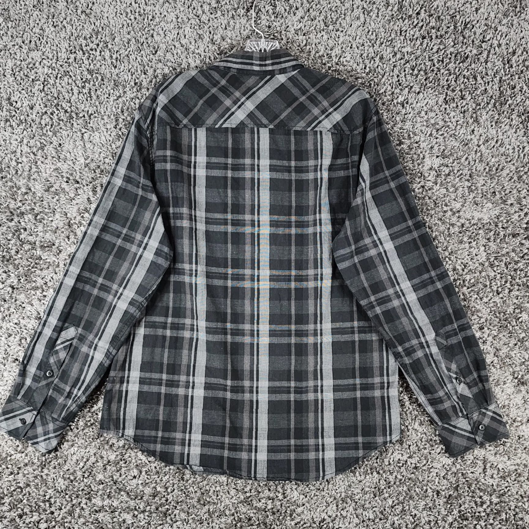 Vintage ROCK & REPUBLIC Black Plaid Long Sleeve Button-Up Shirt Adult Large Mens Size US L / EU 52-54 / 3 - 5 Thumbnail