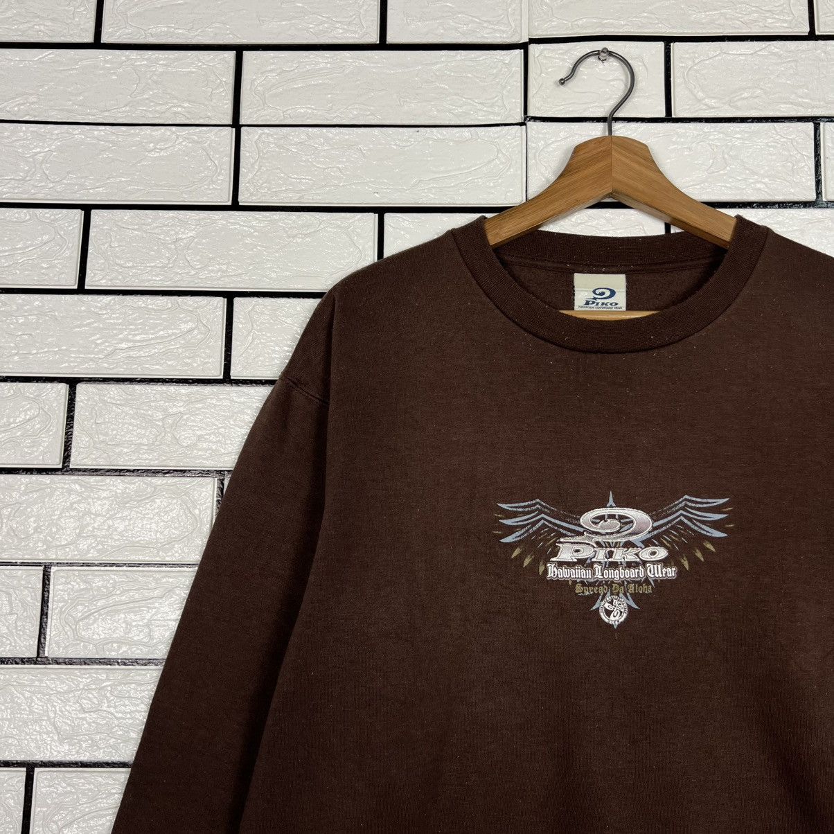 Vintage PIKO Hawaiian Longboard Wear Big Logo Sweatshirt #4094-C186 Size US L / EU 52-54 / 3 - 7 Thumbnail