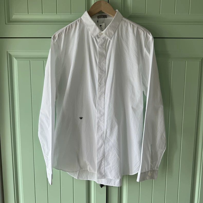 Dior Dior White Bee Embroidered Shirt - dmc Size XL / US 12-14 / IT 48-50 - 1 Thumbnail