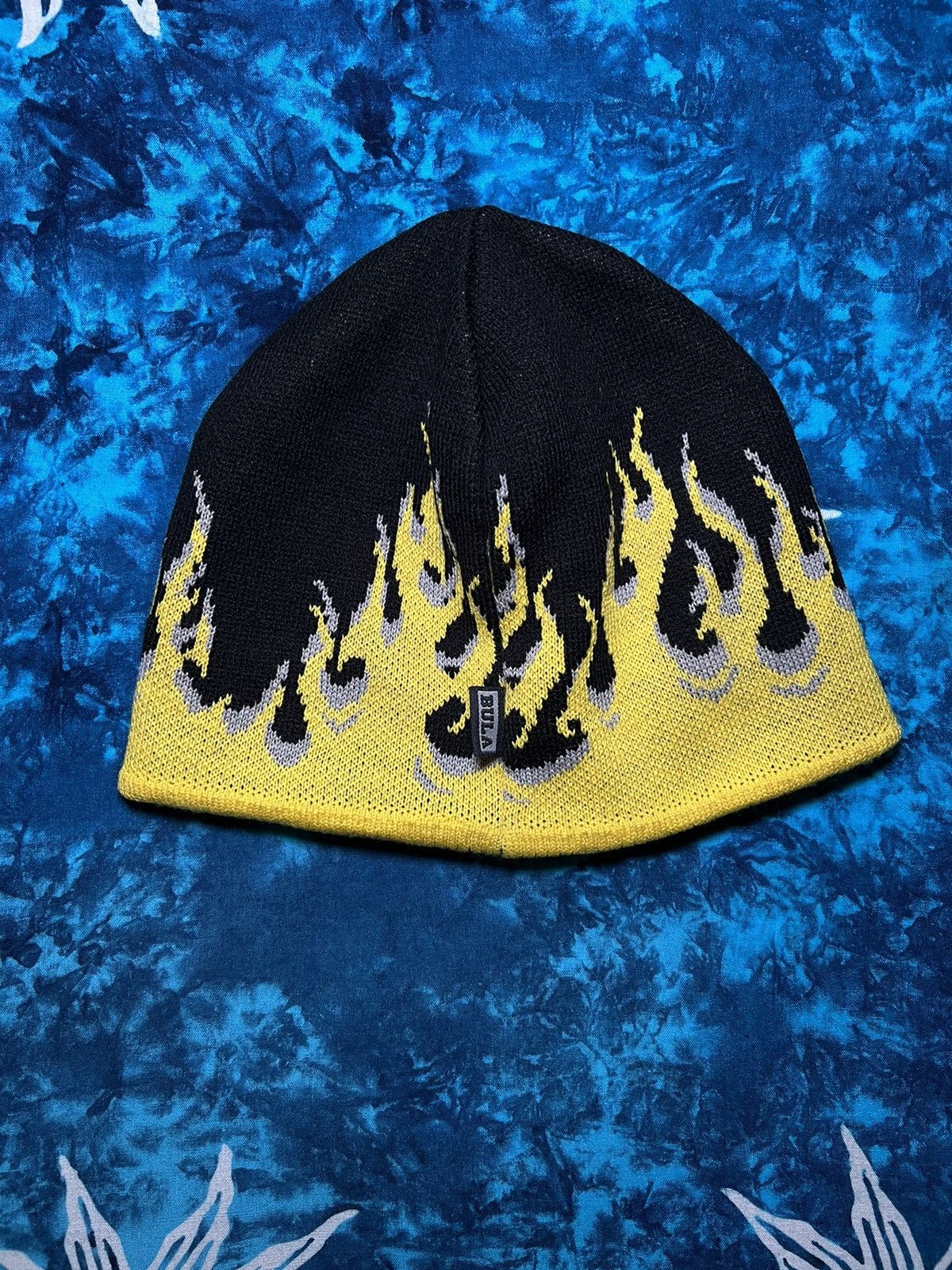 Vintage 🔥Flame/Fire Hat Y2K Bula Hellfire Skate Beanie Knitted🔥 Size ONE SIZE - 8 Thumbnail