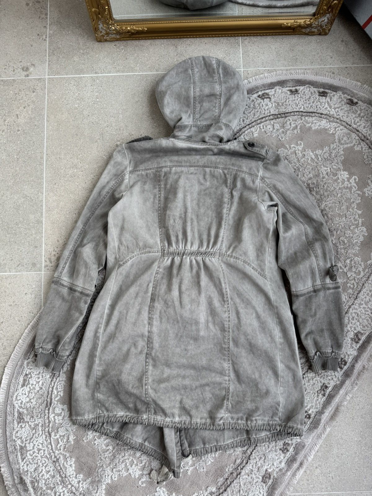 Japanese Brand Archival Faded Grey Longline Parka Hoodie Avant-Garde Style Size US S / EU 44-46 / 1 - 13 Thumbnail
