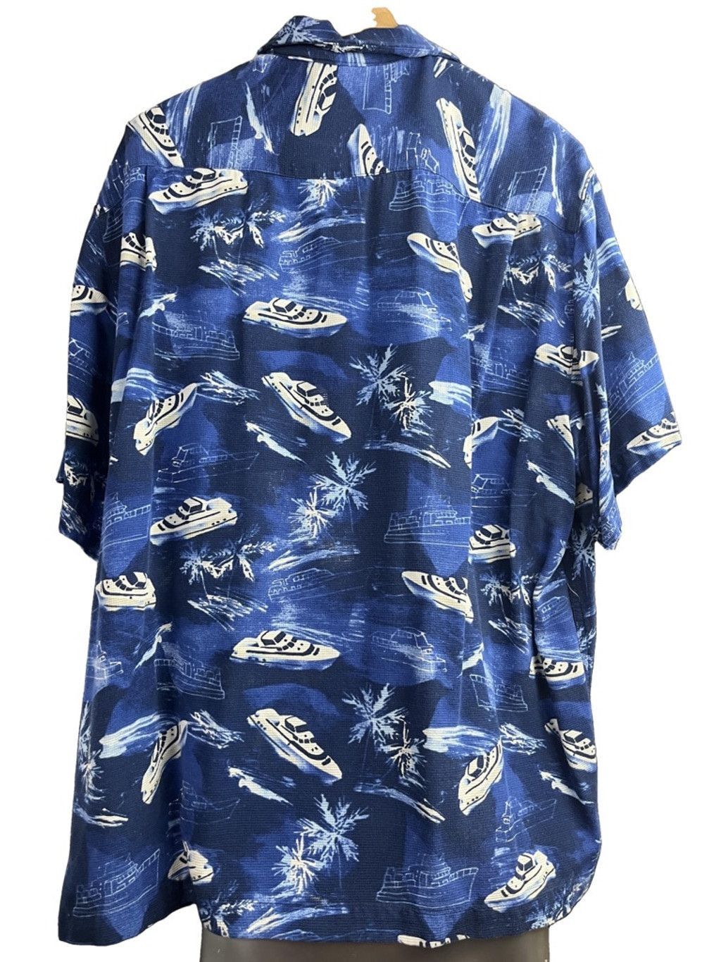 Caribbean Men's Caribbean Silk Blend Button Down Shirt XL Blue Boat Size US XL / EU 56 / 4 - 4 Thumbnail