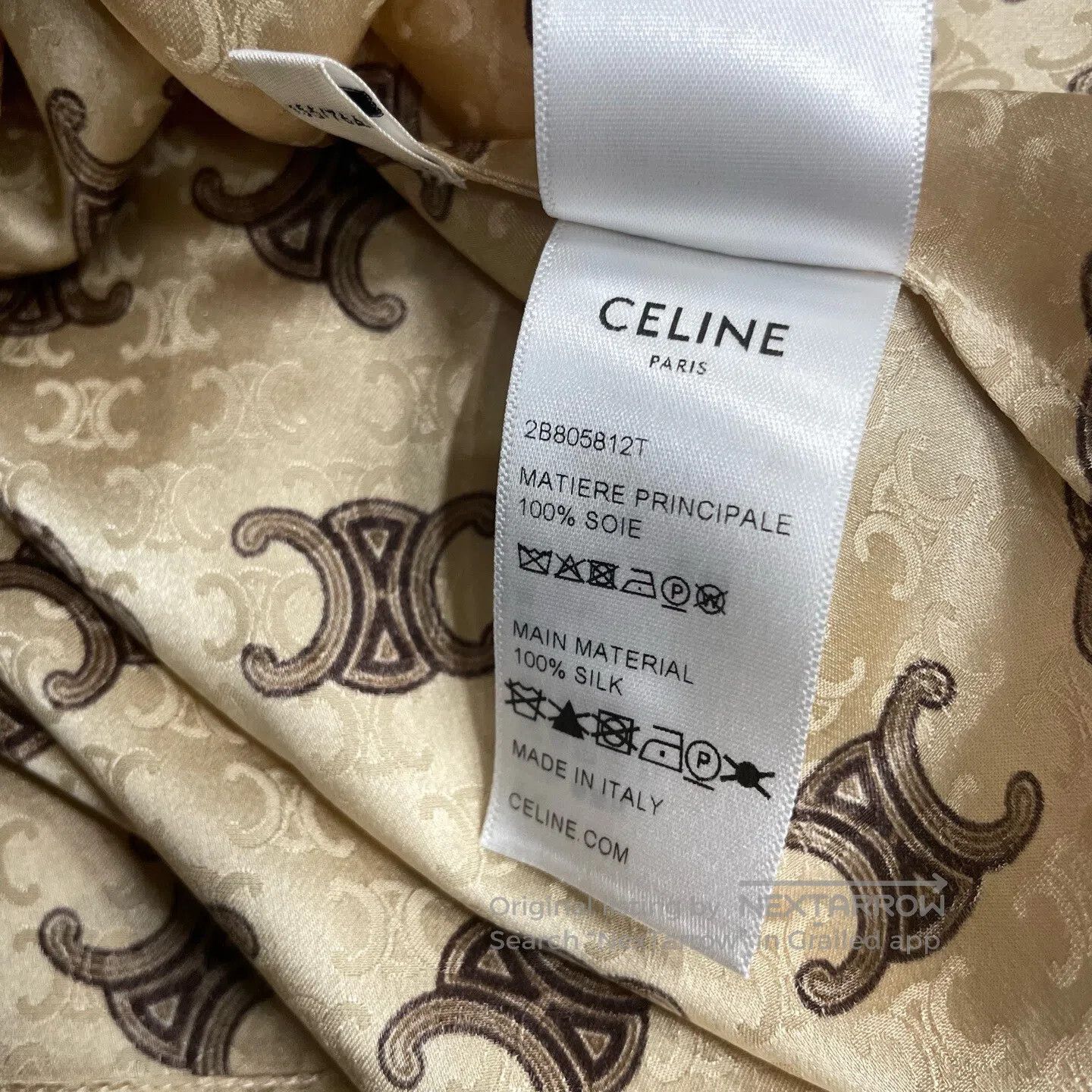 Celine CELINE Printed Logo Drawstring Collar Real Silk Long Sleev Size XXS / US 00 / IT 34 - 5 Thumbnail