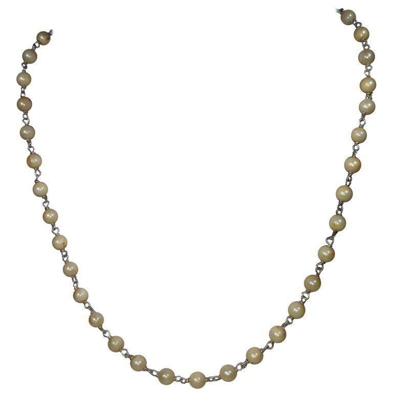 Designer Alberto Juan Mexican Handmade Sterling Silver Pearl Necklace Size ONE SIZE - 1 Thumbnail