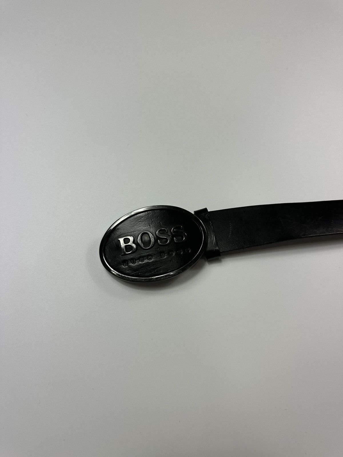 Hugo Boss Hugo Boss Black Leather Blet Big Metal Bucke Logo Size ONE SIZE - 4 Thumbnail