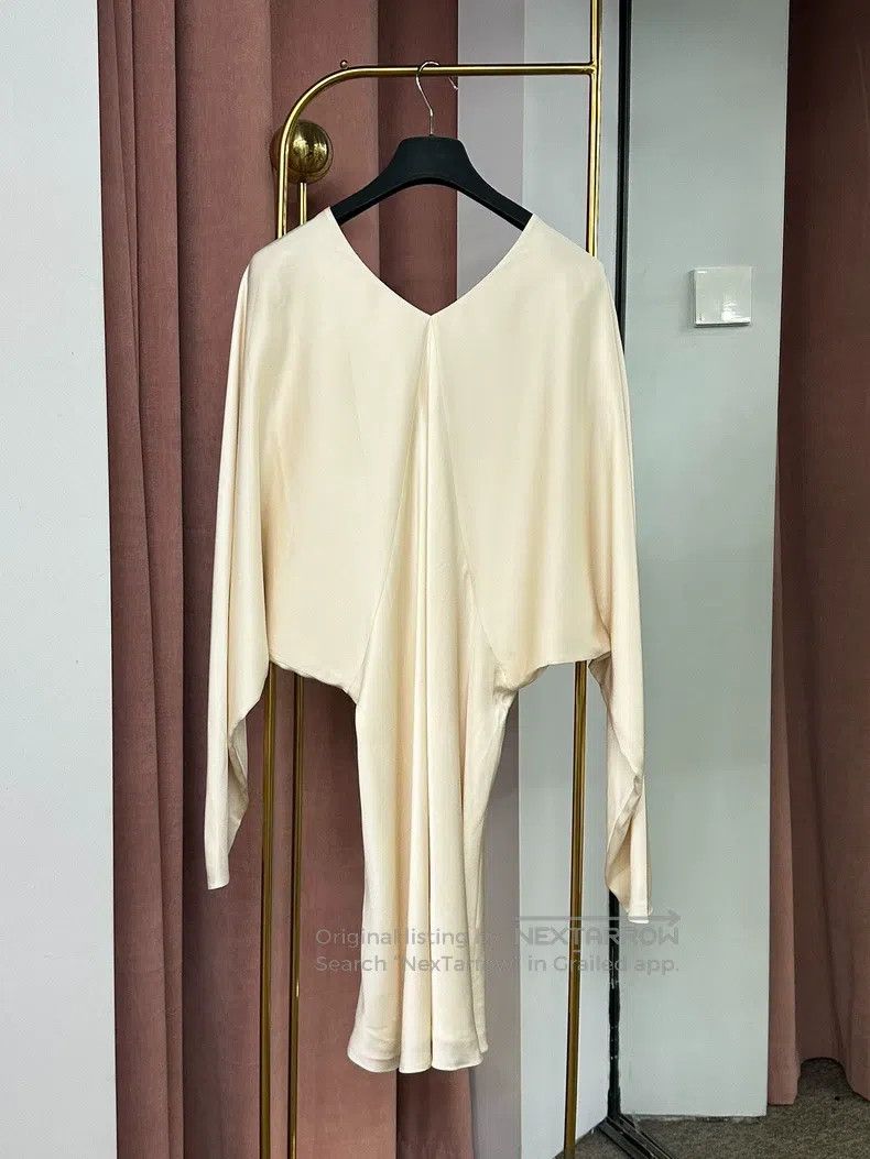 The Row The Row Champagne Silk Dress Size S / US 4 / IT 40 - 2 Thumbnail