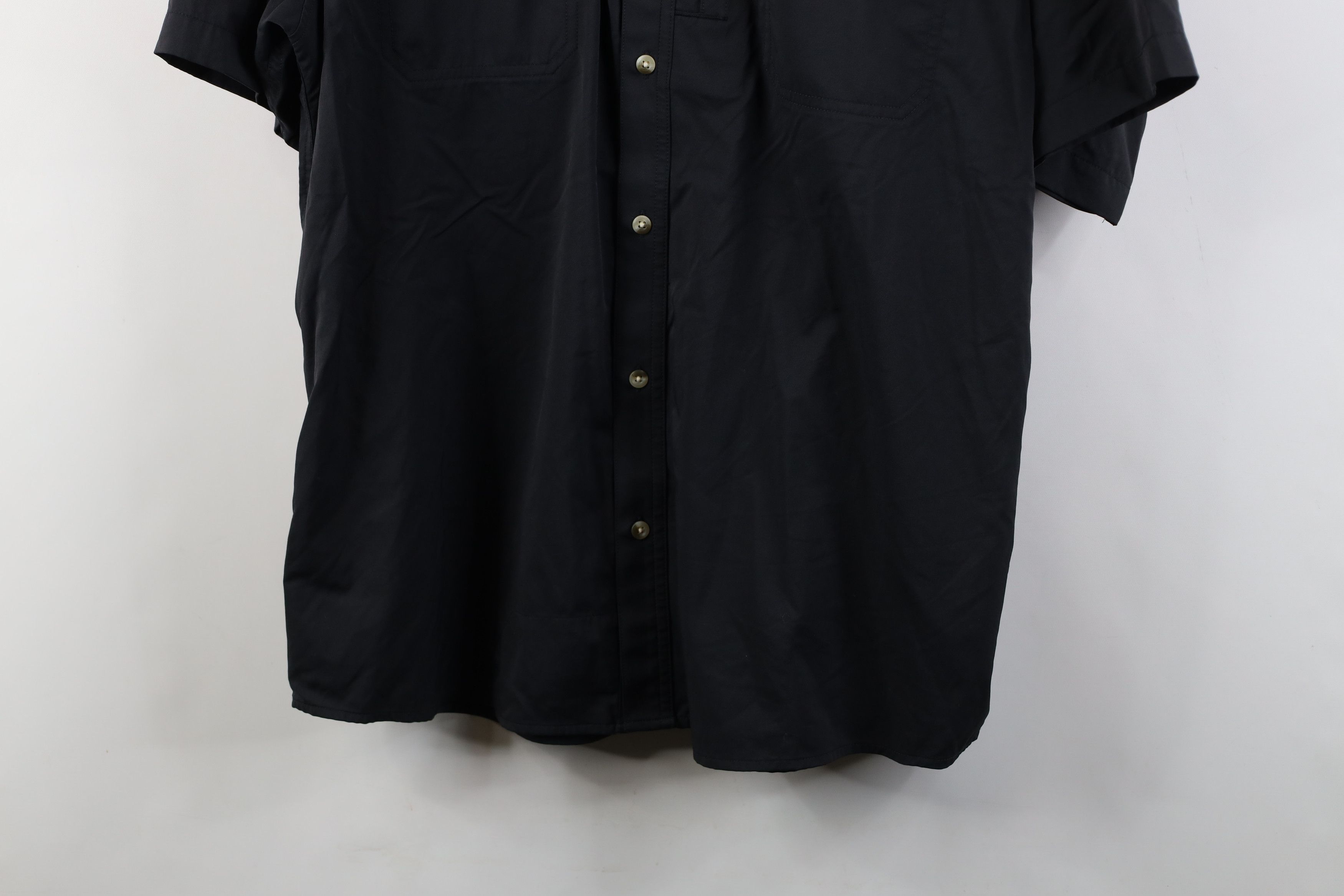 Vintage Poncho Fit Magnetic Pocket Short Sleeve Button Shirt Black Size US XL / EU 56 / 4 - 3 Thumbnail