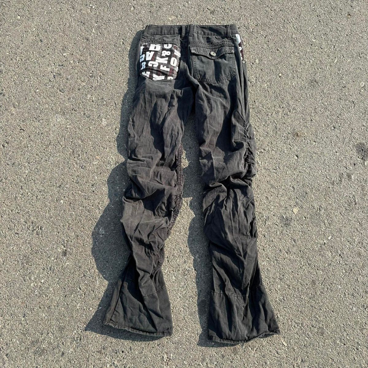 Japanese Brand Japanese Archive Corduroy Ruched Flared Pants Size US 28 / EU 44 - 2 Thumbnail