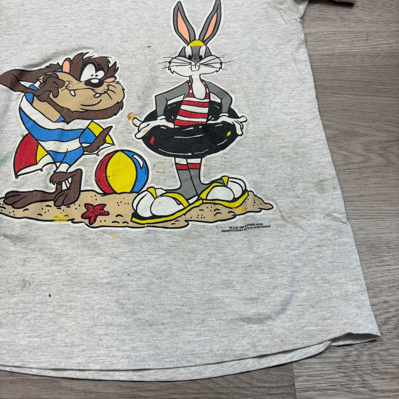 Vintage × Warner Bros VTG 90s Sun Sportswear Bugs Tazmanian Devil Beach Shirt XS Size XS / US 0-2 / IT 36-38 - 12 Thumbnail