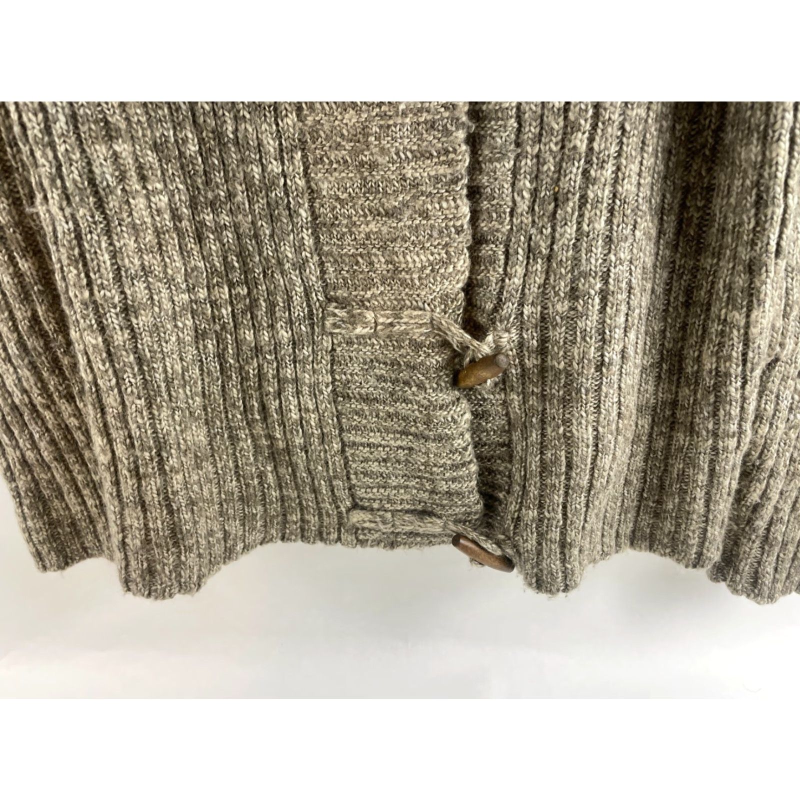 Vintage Ruff Hewn Sweater Women's L Tan Brown Wool Blend Rib Knit Button Loop Pullover Modern Womens Size L / US 10 / IT 46 - 7 Thumbnail