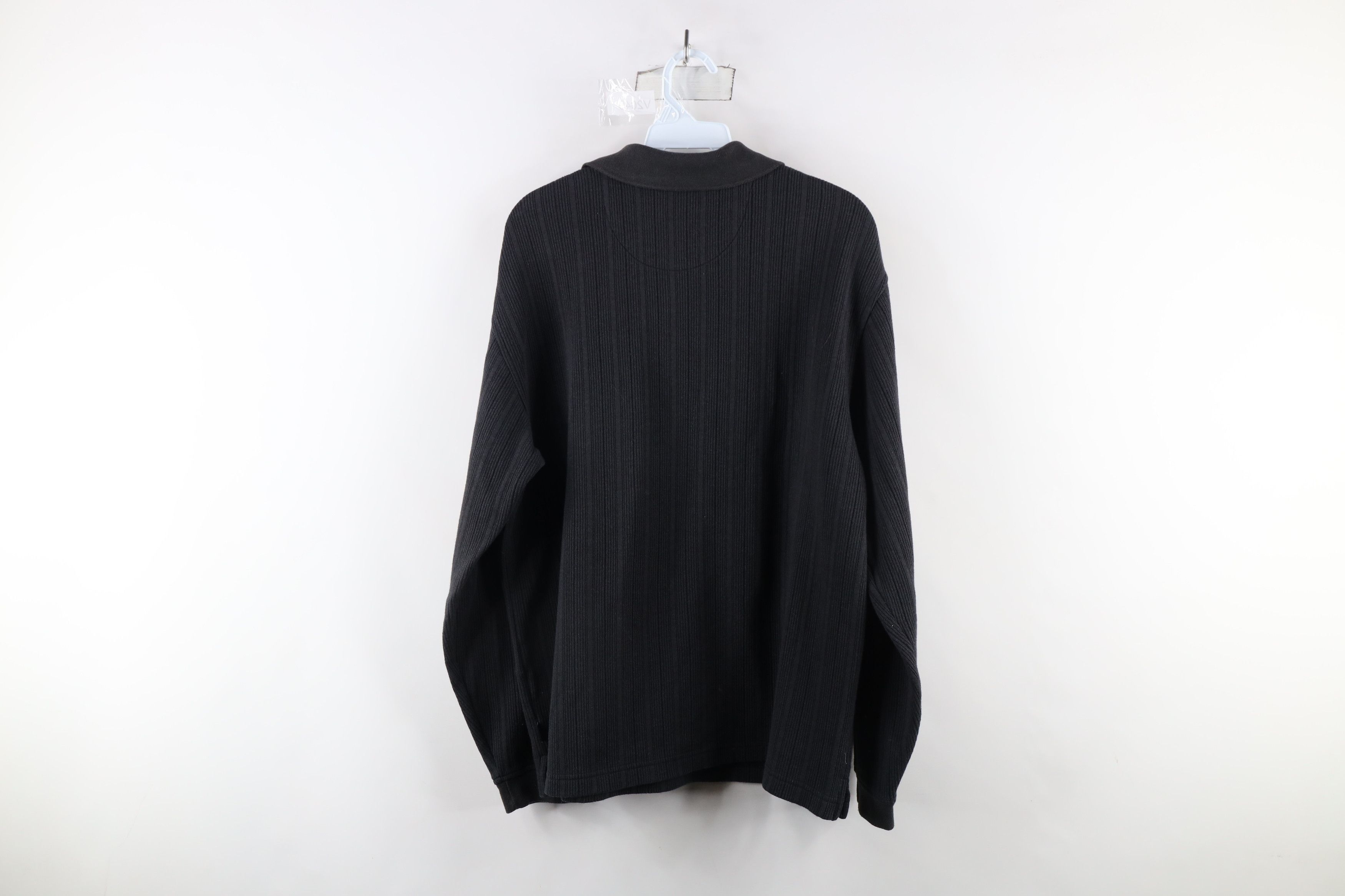 Vintage Vintage 90s Streetwear Ribbed Knit Long Sleeve Rugby Polo Size US M / EU 48-50 / 2 - 8 Thumbnail