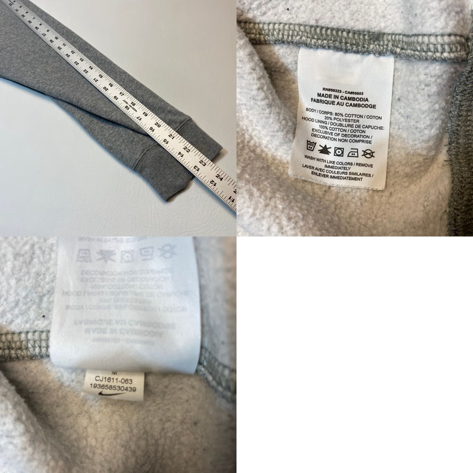 Nike Nike Collarless Fleece Sweatshirt M Men's Medium Light Heather Grey Pullover Embroidered Logo Pockets Nike Sportswear Casual Sportswear Size US M / EU 48-50 / 2 - 8 Thumbnail