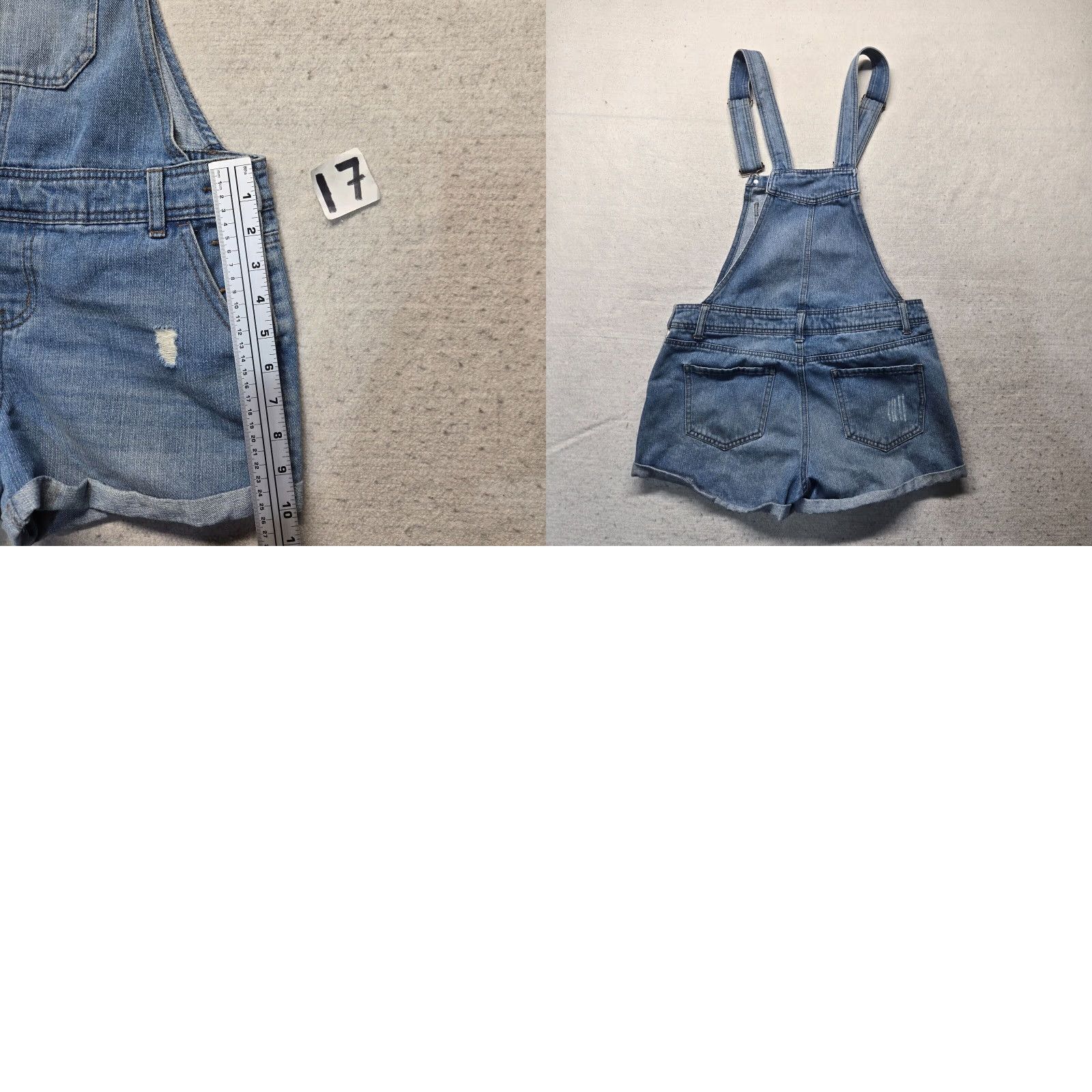 Rainbow VINTAGE CI SONO Rainbow Overalls Shorts Women’s Medium Blue Denim Spandex Casual Summer Fall Size 32" / US 10 / IT 46 - 8 Thumbnail