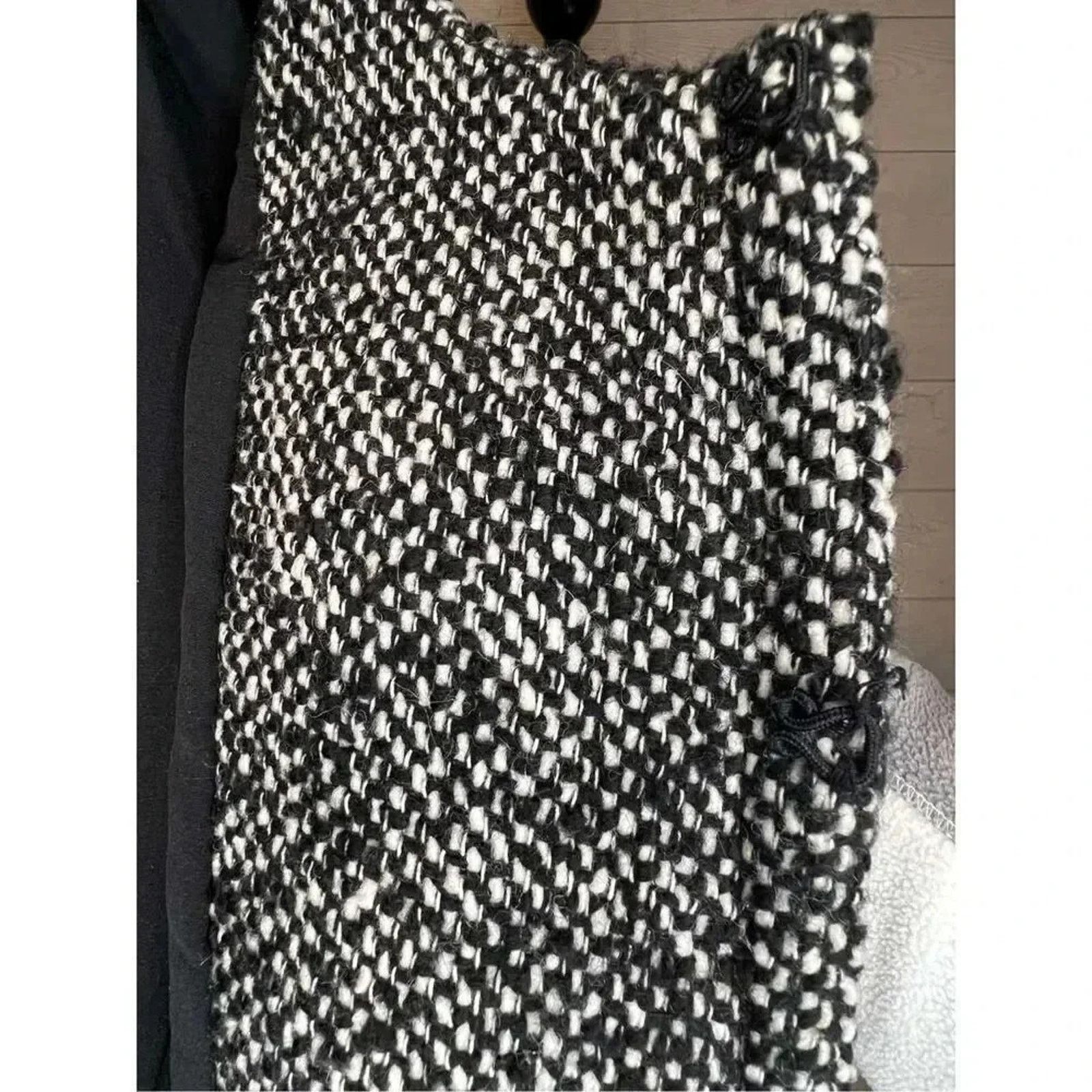 Other Vintage Victor Alfaro Black/white Tweed Jacket Blazer 14P Size XL / US 12-14 / IT 48-50 - 5 Thumbnail