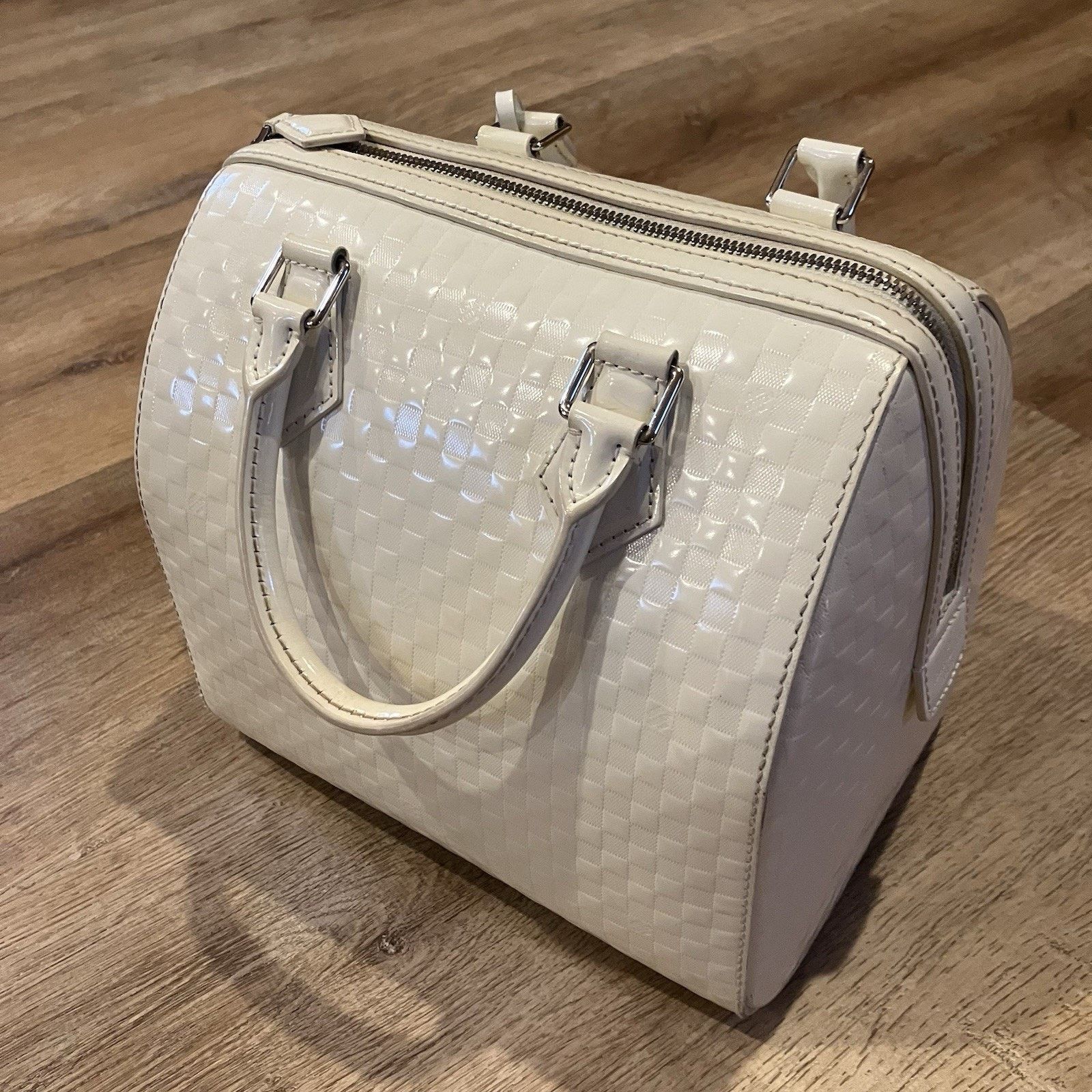 Louis Vuitton Louis Vuitton Damier Facet Speedy Cube White Cream Hand Bag Size ONE SIZE - 4 Thumbnail