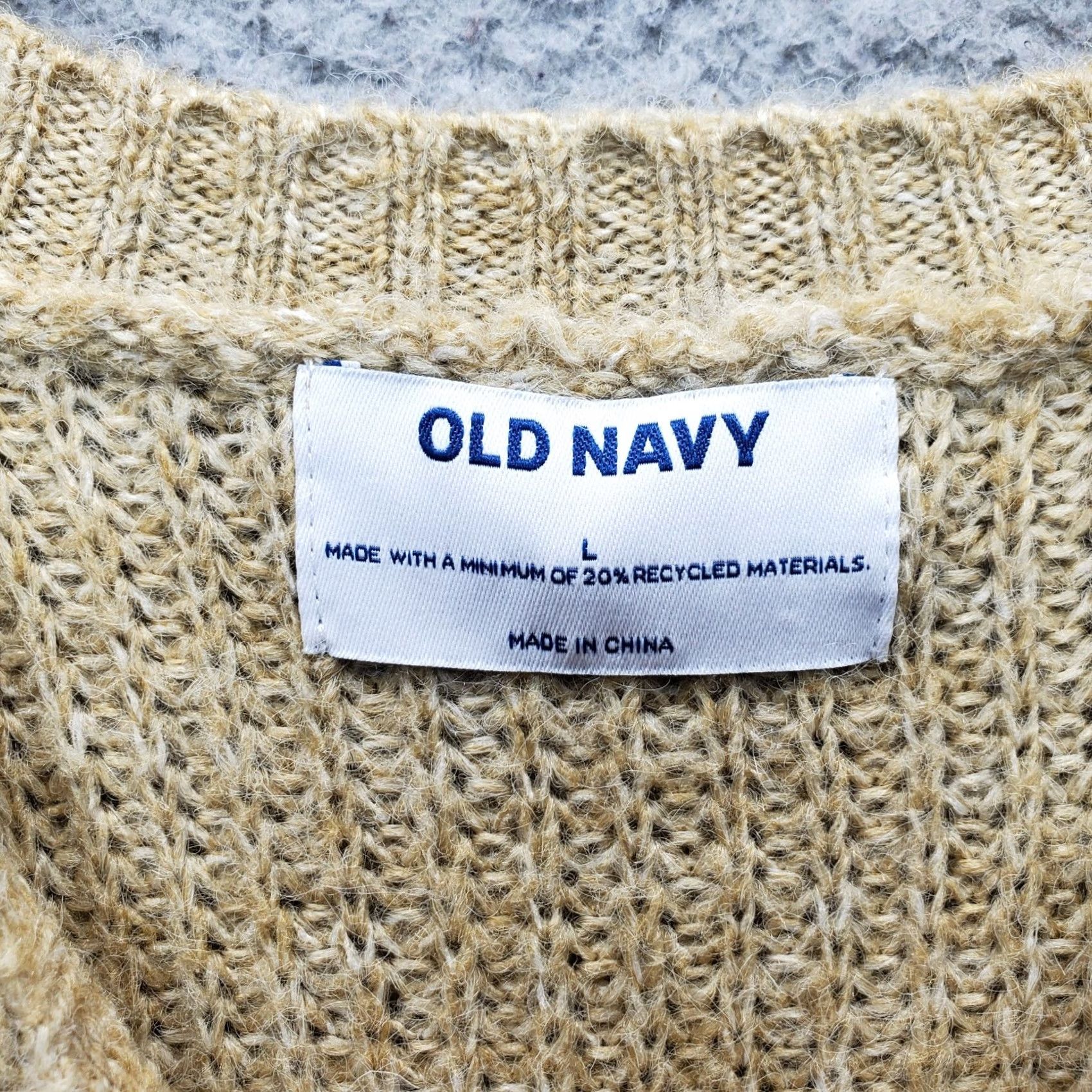 Old Navy Old Navy Sweater Women's L Brown Knitted Stretch Long Sleeve Crew Neck Pullover Size L / US 10 / IT 46 - 5 Thumbnail