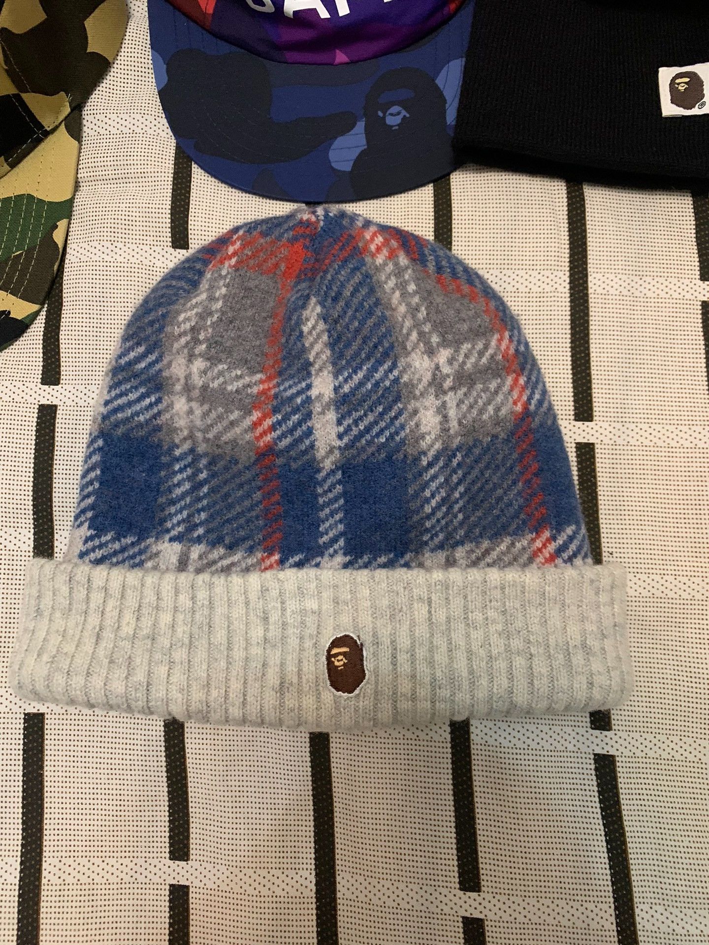 Bape Bape Wool Plaid Hat M Men Size ONE SIZE - 1 Thumbnail