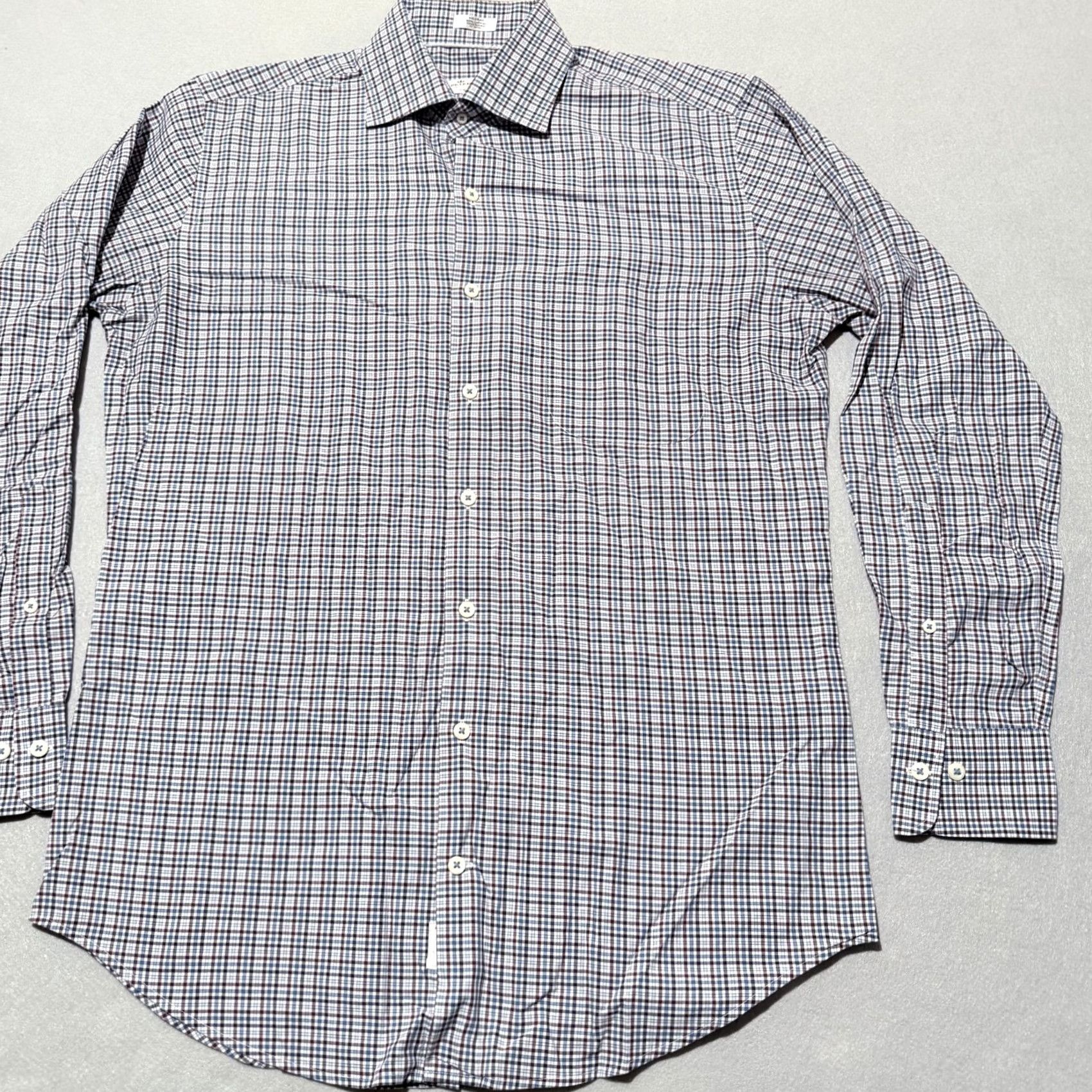 Peter Millar Peter Millar Crown Finish Shirt Men Blue Maroon Plaid Button-Up Medium Size US M / EU 48-50 / 2 - 3 Thumbnail