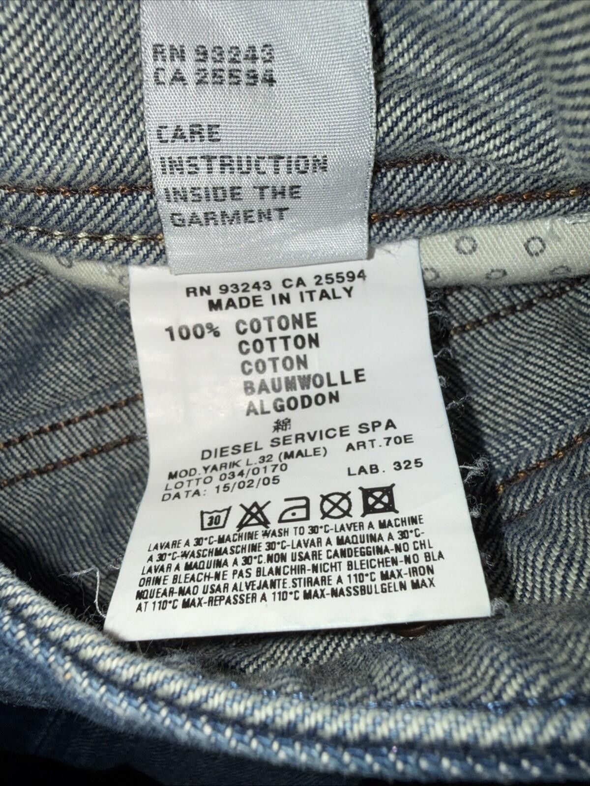 Diesel RARE ITALY Men's DIESEL YARIK STRAIGHT Jeans 28x32 Fit 30x32 Size US 30 / EU 46 - 11 Thumbnail