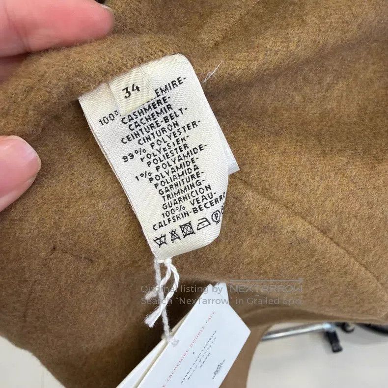 Hermes Hermes Navy and Camel Color Block Cashmere Belted Long Ove Size XXS / US 00 / IT 34 - 5 Thumbnail
