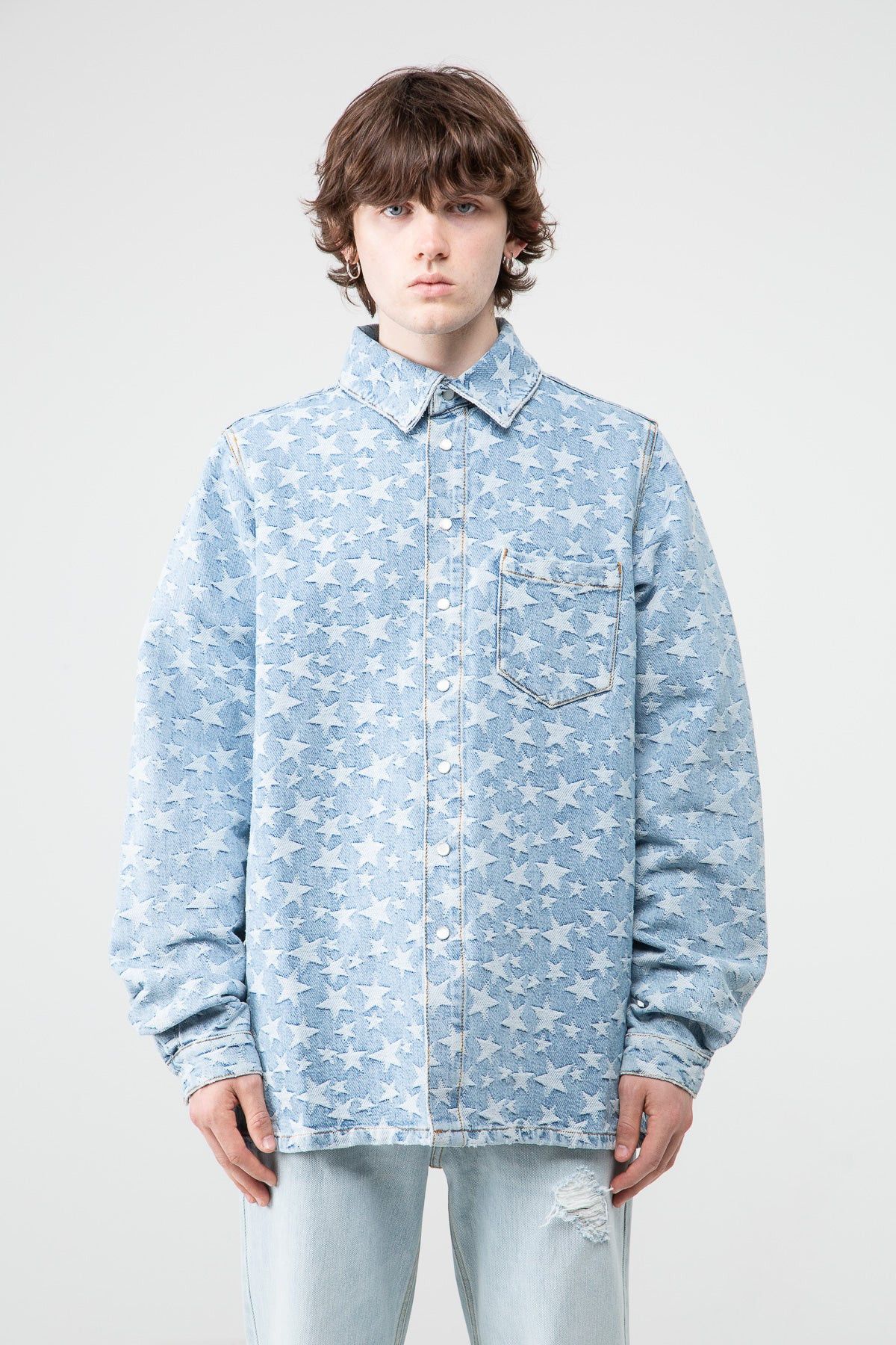 $580 NWT ERL Star Pattern Jacquard Overshirt