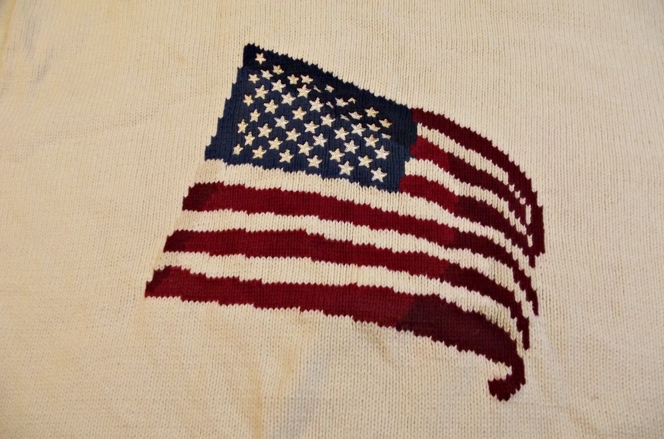 Cotton Traders Vintage Sweater Ivory US Flag Patriotic XXL Cabincore Size US XXL / EU 58 / 5 - 3 Thumbnail