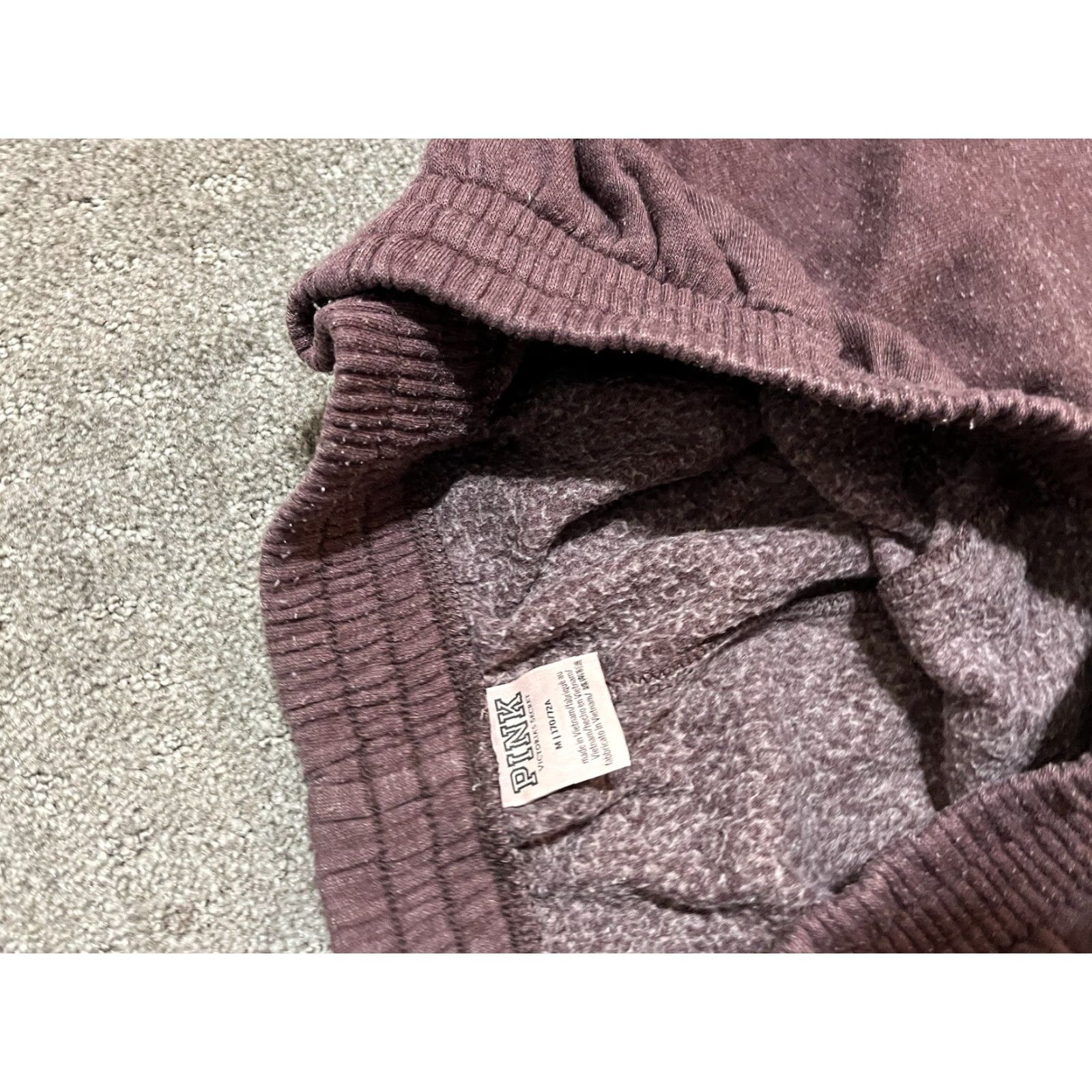 Victoria's Secret Victoria's Secret PINK Sweatpants Women M Maroon Jogger Drawstring Elastic Waist - Distress Logo Casual Activewear Size 32" / US 10 / IT 46 - 5 Thumbnail
