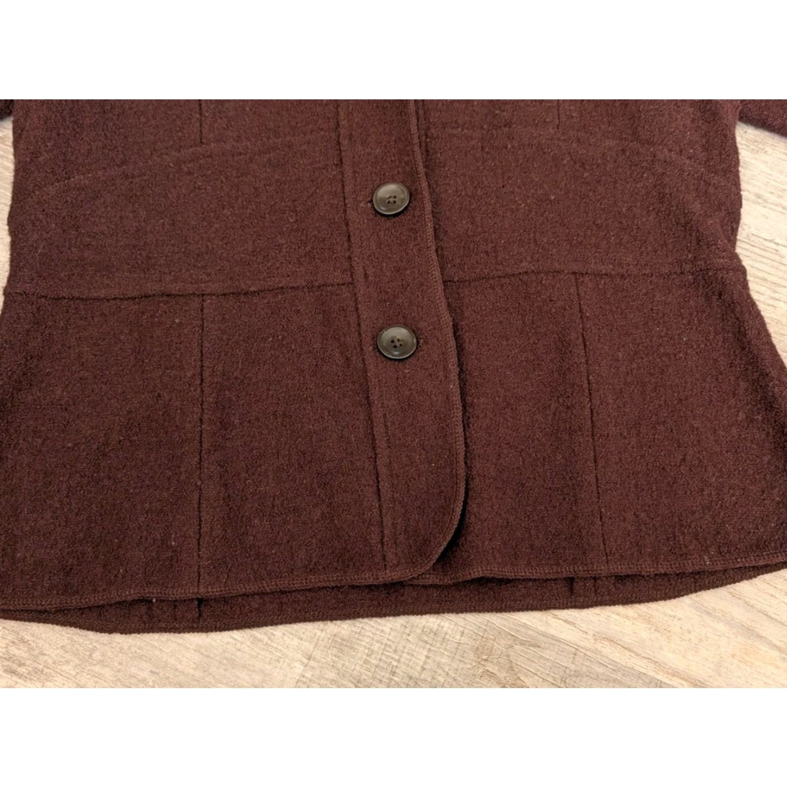 Vintage VINTAGE Sarah Wool Blazer Jacket Size M Brown 90s Womens Size M / US 6-8 / IT 42-44 - 5 Thumbnail