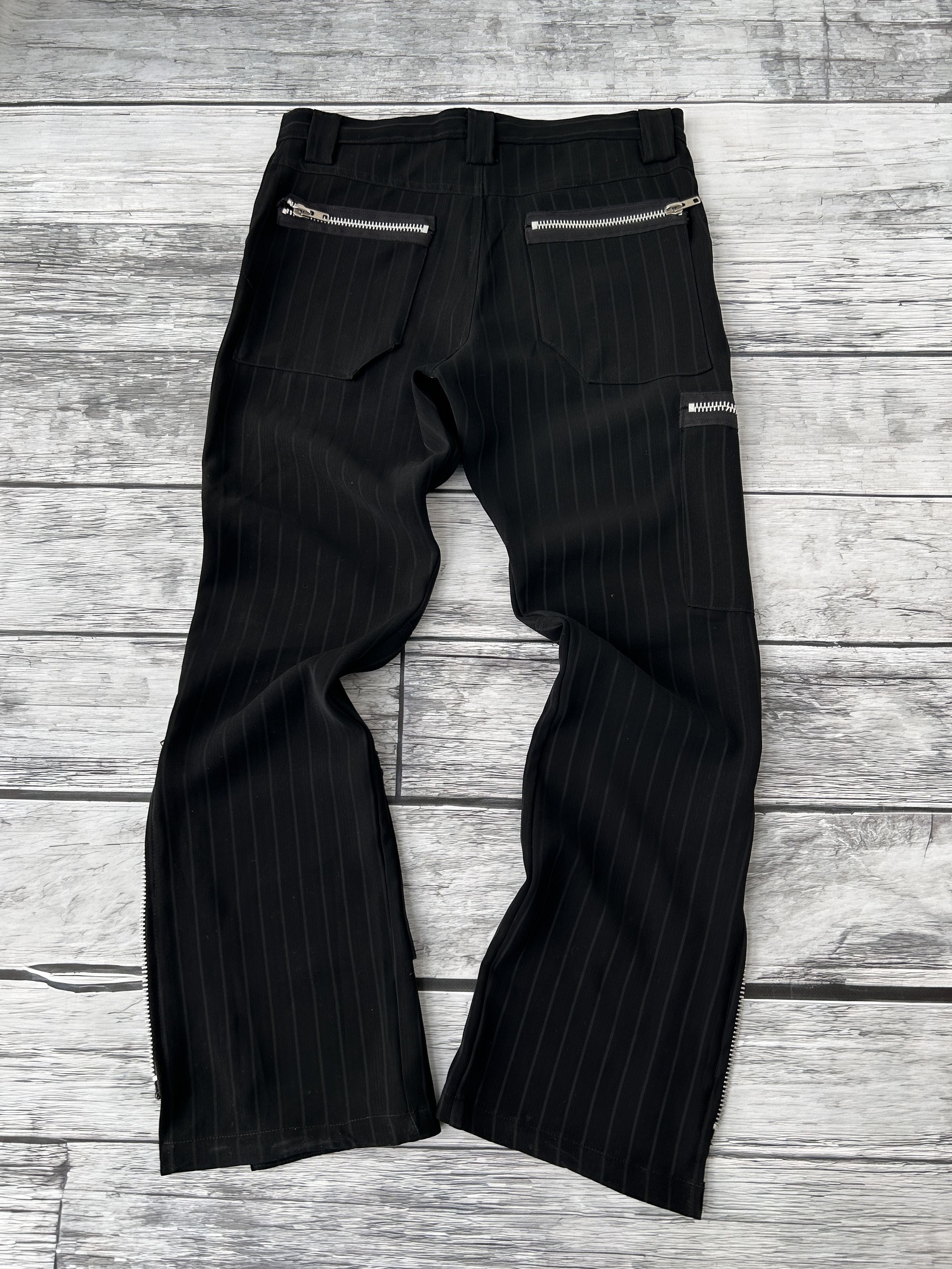 Vintage Vintage Punk Zipper Pants Pinstripe Gothic Techwear Bondage Size US 30 / EU 46 - 5 Thumbnail
