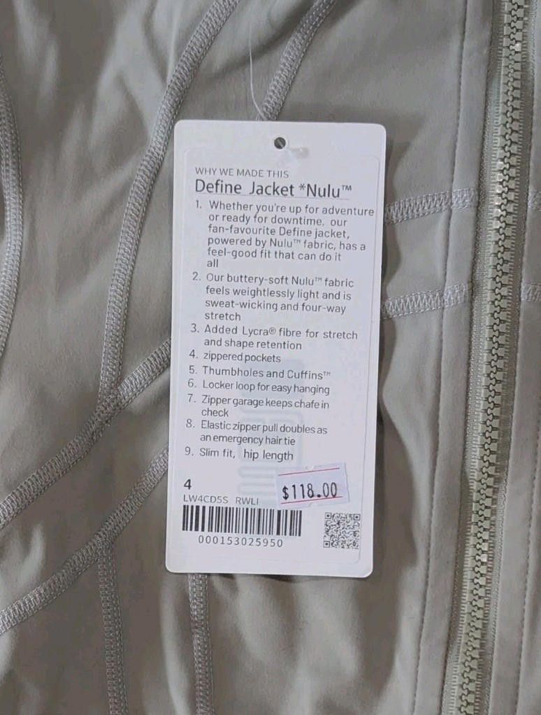 Lululemon BRAND NEW Lululemon Define Jacket Nulu. Size 4. Nomad Size S / US 4 / IT 40 - 3 Thumbnail