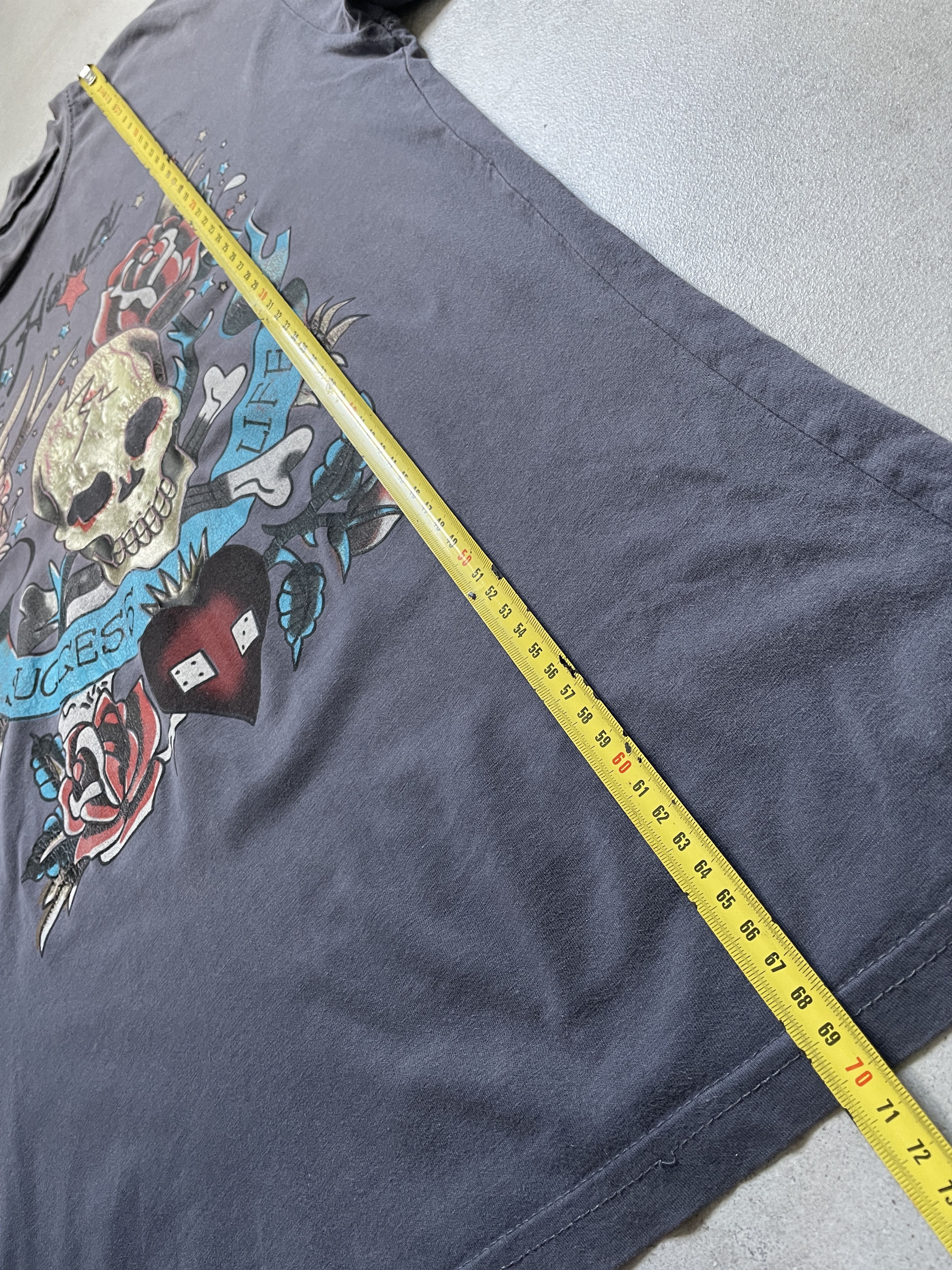 Ed Hardy Y2K ED HARDY BY CHRISTIAN AUDIGIER PUNK ROCK DISTRESSED TEE Size US L / EU 52-54 / 3 - 4 Thumbnail