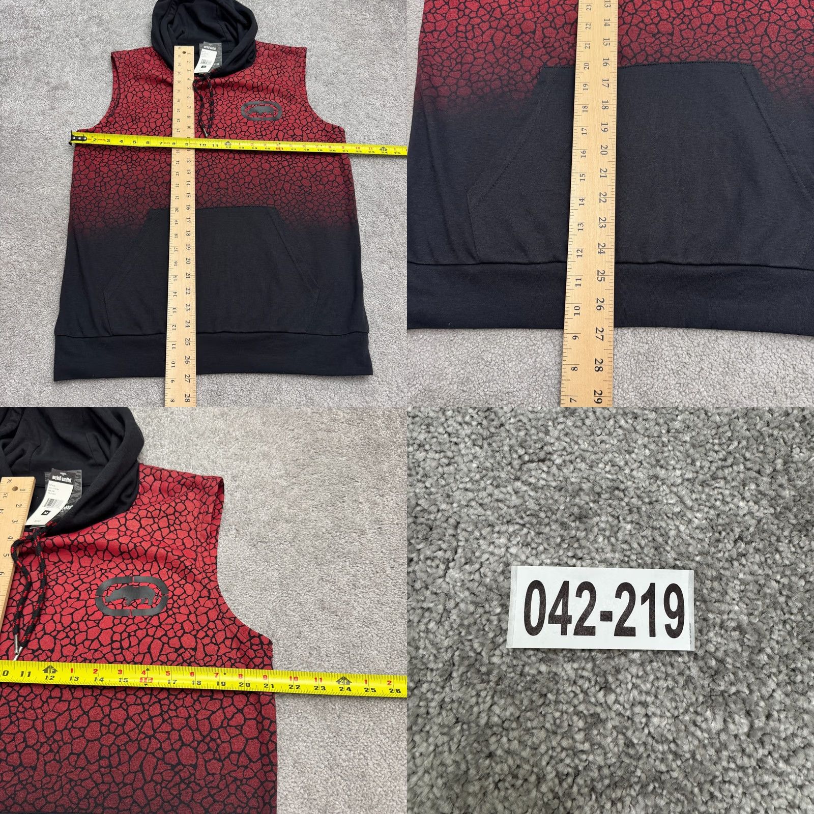 Ecko Unltd. Ecko Unltd Jacket Vest Pullover Hoodie Red Black Ombre Geometric Medium Mens NWT Size US M / EU 48-50 / 2 - 9 Thumbnail