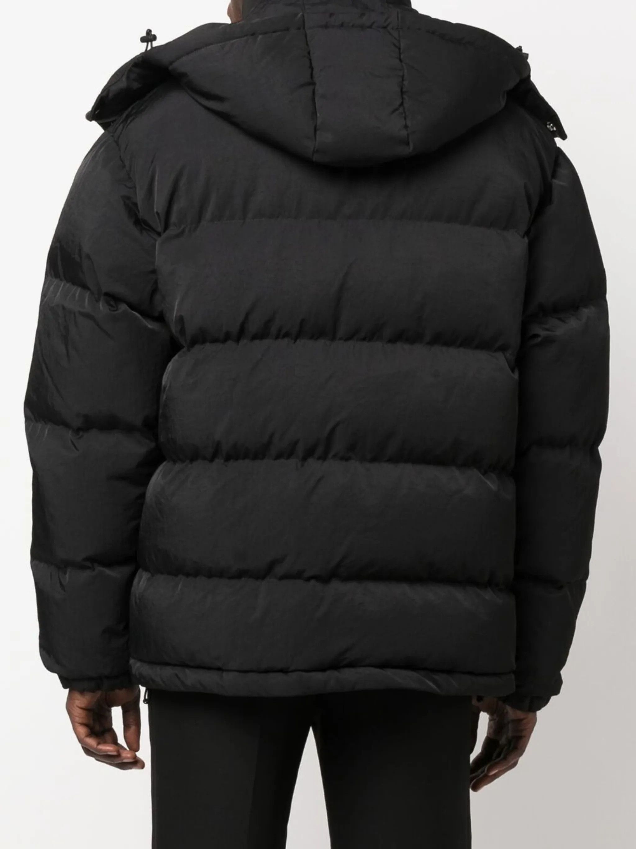 Moschino o1y0225 Logo Shell Hooded Jacket in Black Size US M / EU 48-50 / 2 - 4 Thumbnail