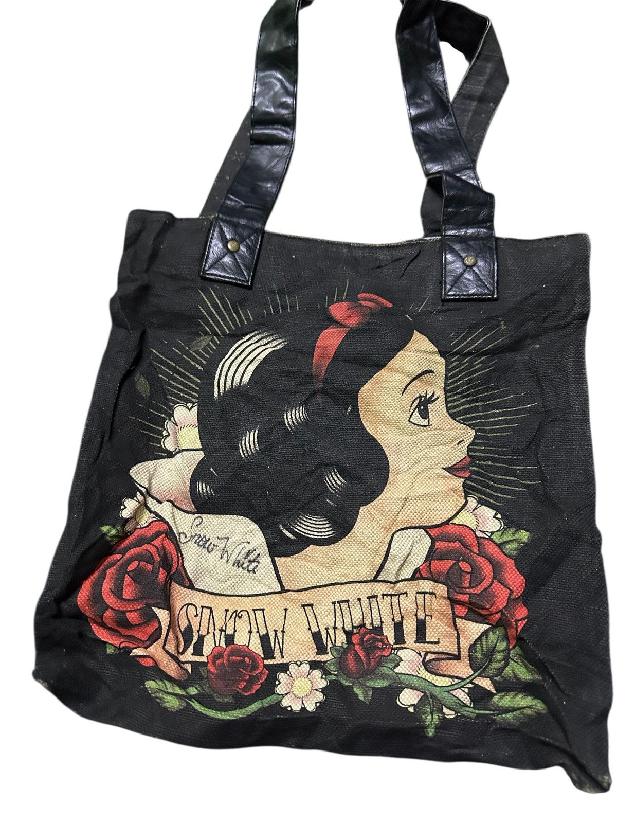 Japanese Brand Snow white canvas leather tote bag Size ONE SIZE - 2 Thumbnail