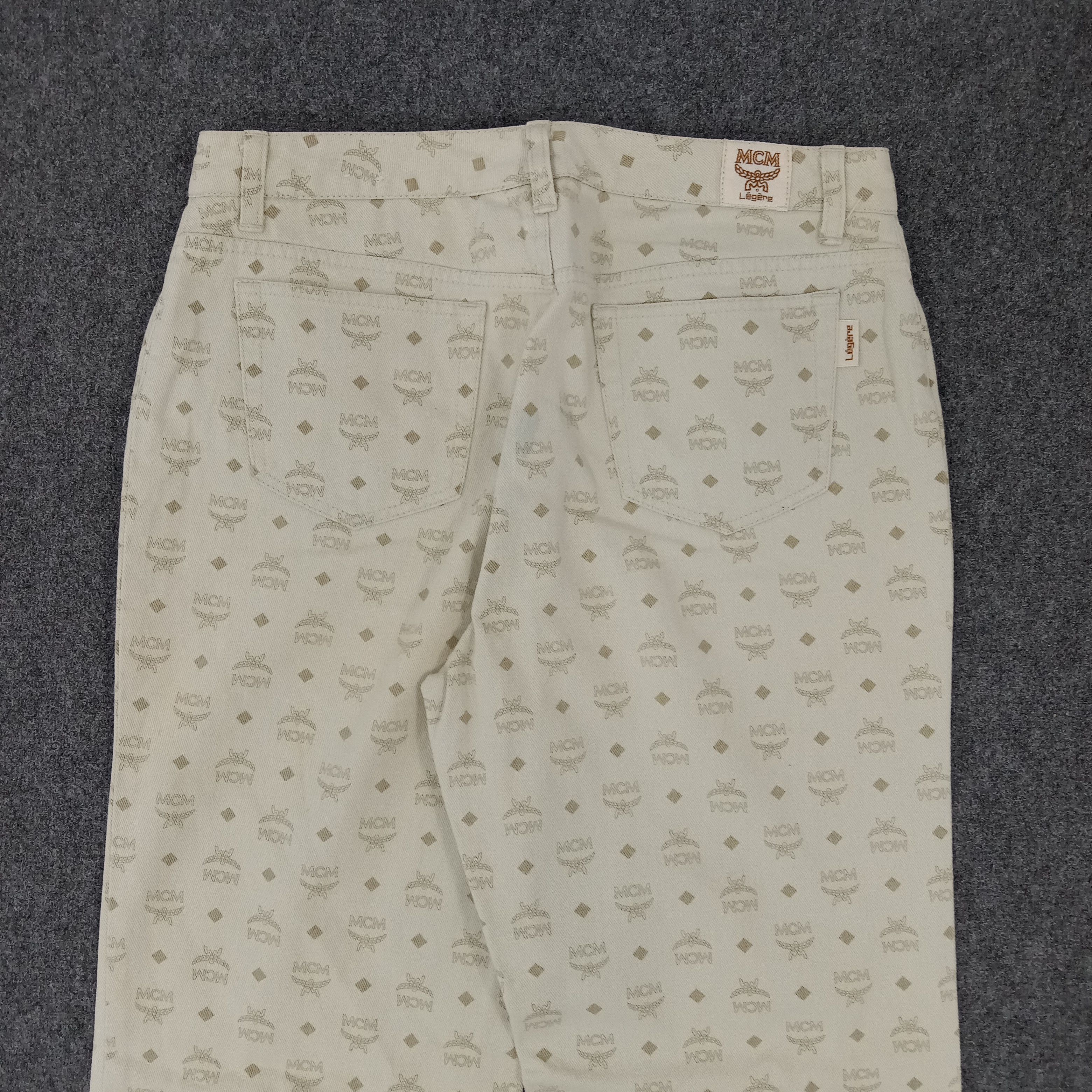 MCM × Vintage MCM Legere Designer Brand Monogram Pants Size US 29 - 2 Thumbnail