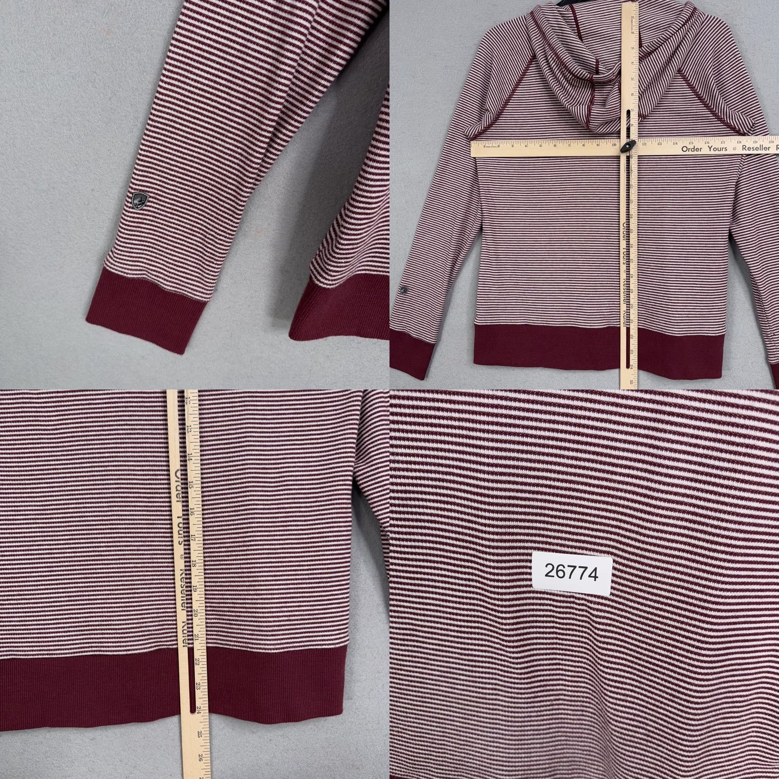 KangaROOS Kuhl Hoodie Womens Small Striped Knit Pullover Red Kangaroo Pocket Logo Casual Activewear Fall Mens Womens Girls Size S / US 4 / IT 40 - 8 Thumbnail
