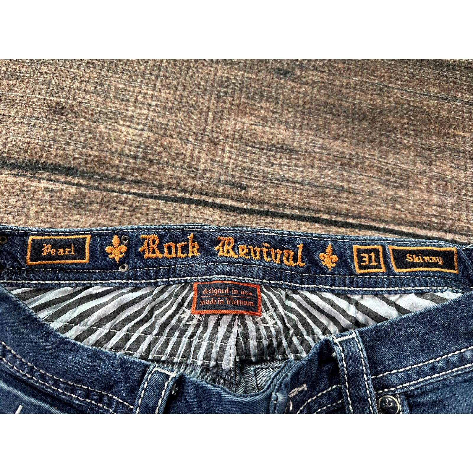 Rock Revival Rock Revival Jeans Womens 31x31 Blue Low Rise Pearl Skinny Size 31" - 7 Thumbnail