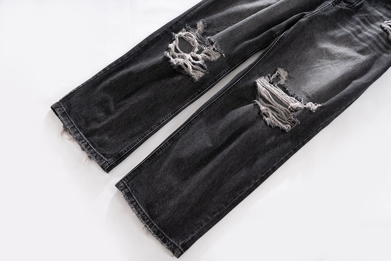 Vintage Distressed Ripped hole baggyJeans Size US 32 / EU 48 - 5 Thumbnail