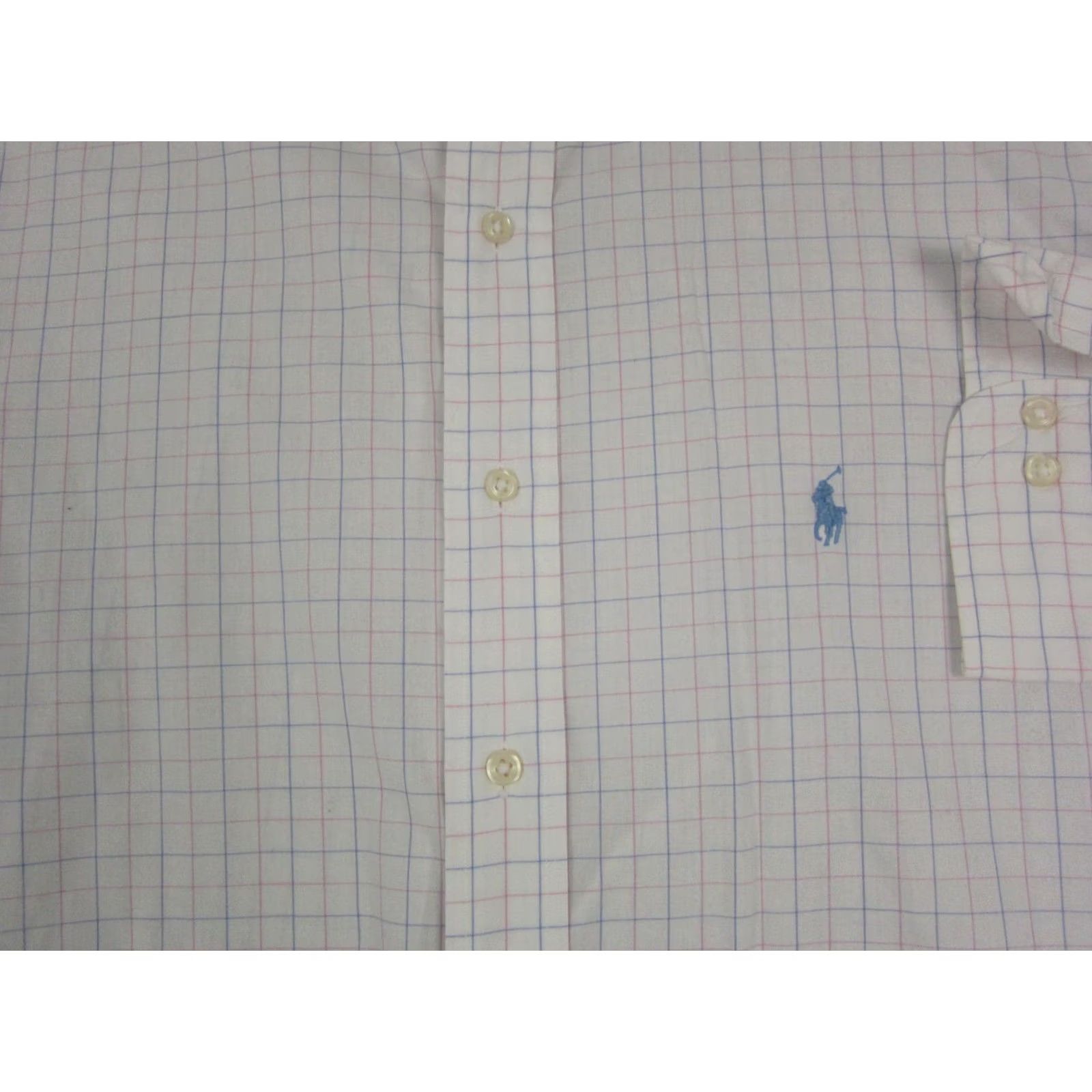 Ralph Lauren Ralph Lauren Shirt Adult 17 Button-Down Check Cotton Long Sleeve White Pink Blue Pony Mens 90s Vintage Size US XL / EU 56 / 4 - 3 Thumbnail