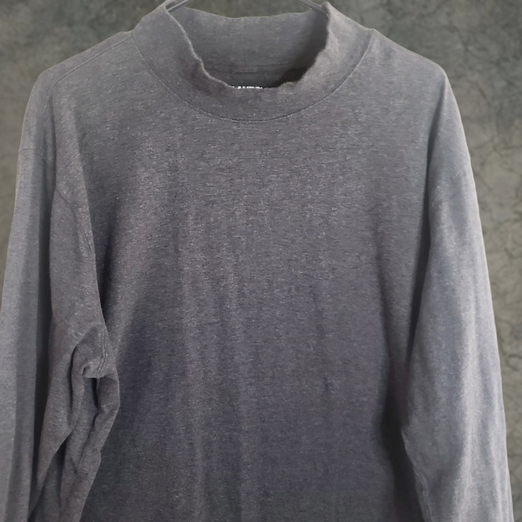 Lands' End Lands' End Men's Dark Charcoal Heather Super-T Mock Neck T-Shirt XXL Gray Mens Size US XXL / EU 58 / 5 - 1 Thumbnail