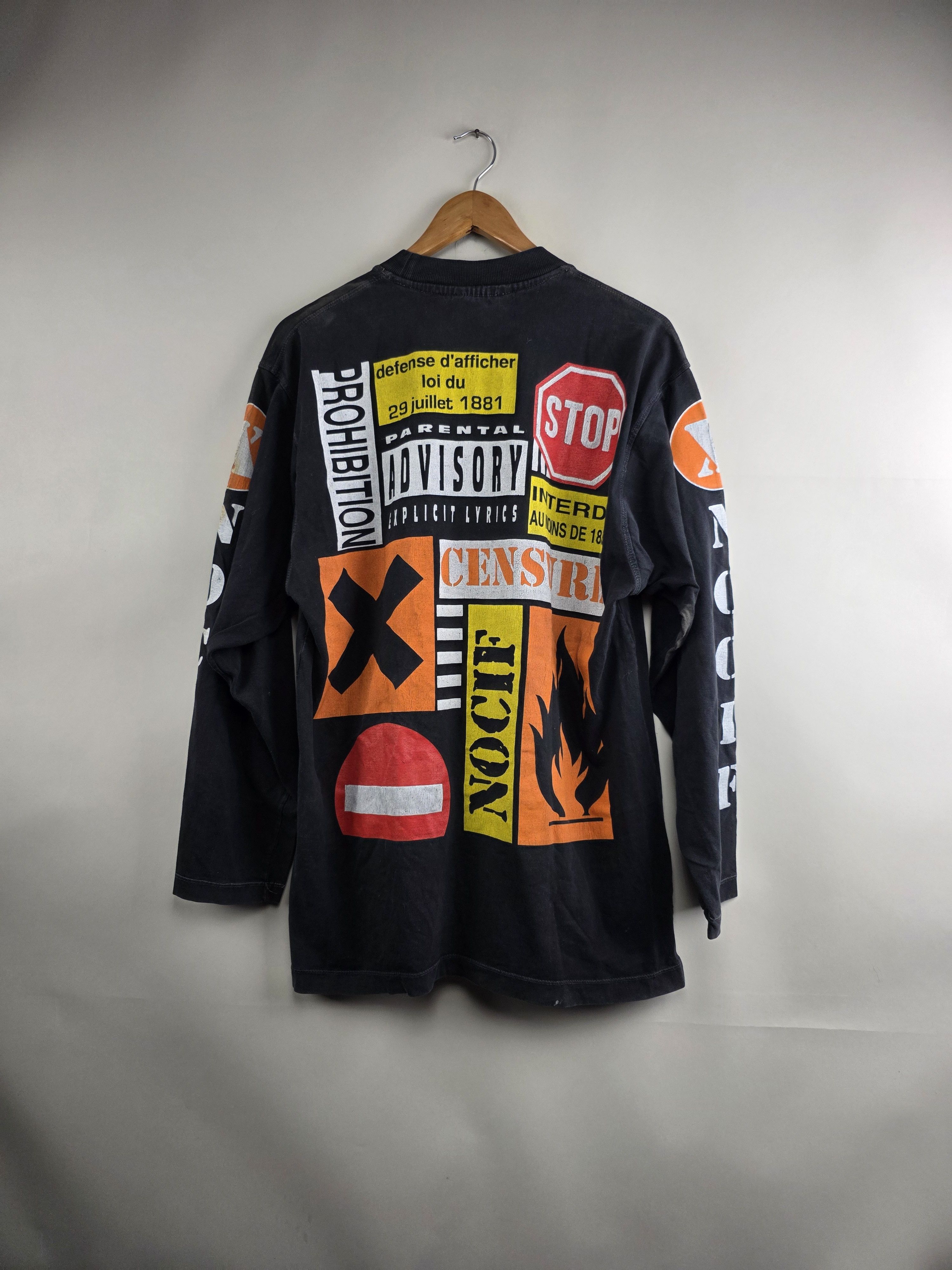 Band Tees × Vintage 90s French non conformist Punk Long-sleeved L 21" 30.5" Size US L / EU 52-54 / 3 - 9 Thumbnail