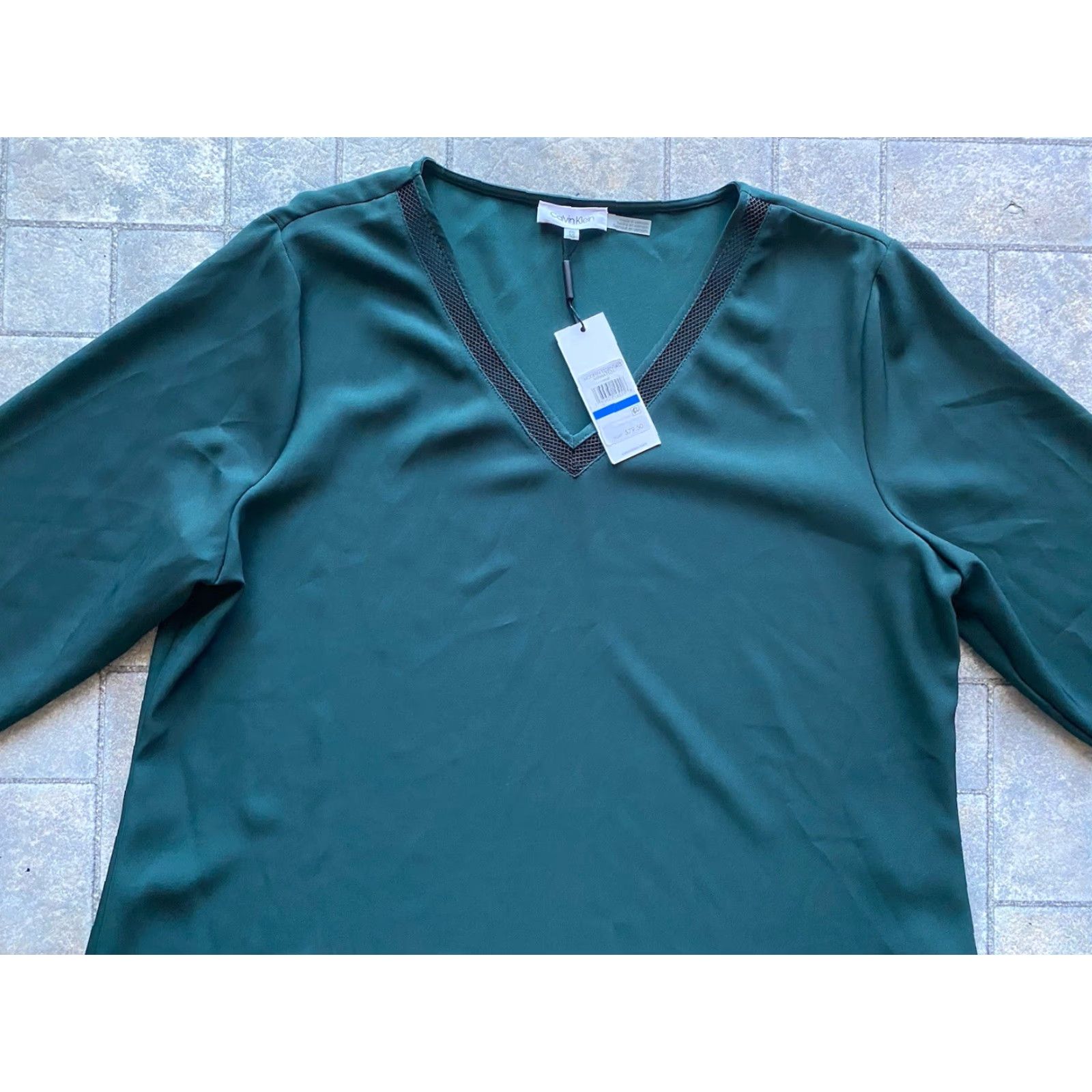 Calvin Klein Calvin Klein XL Woman Tunic Blouse Top Green Dark Green NEW WITH TAGS Women XL Blouse Tunic Pullover Size XL / US 12-14 / IT 48-50 - 5 Thumbnail