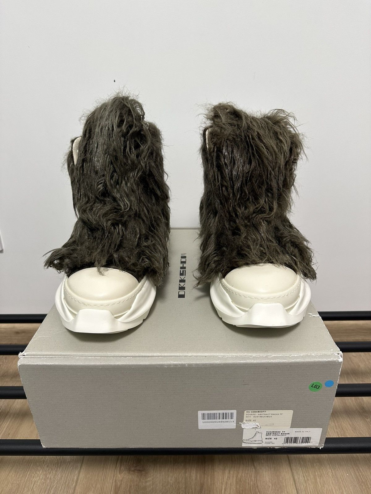 Rick Owens Drkshdw Rick Owens DRKSHDW “Yeti” Fur High Abstracts — Dust — 42 IT Size US 9.5 / EU 42-43 - 2 Thumbnail