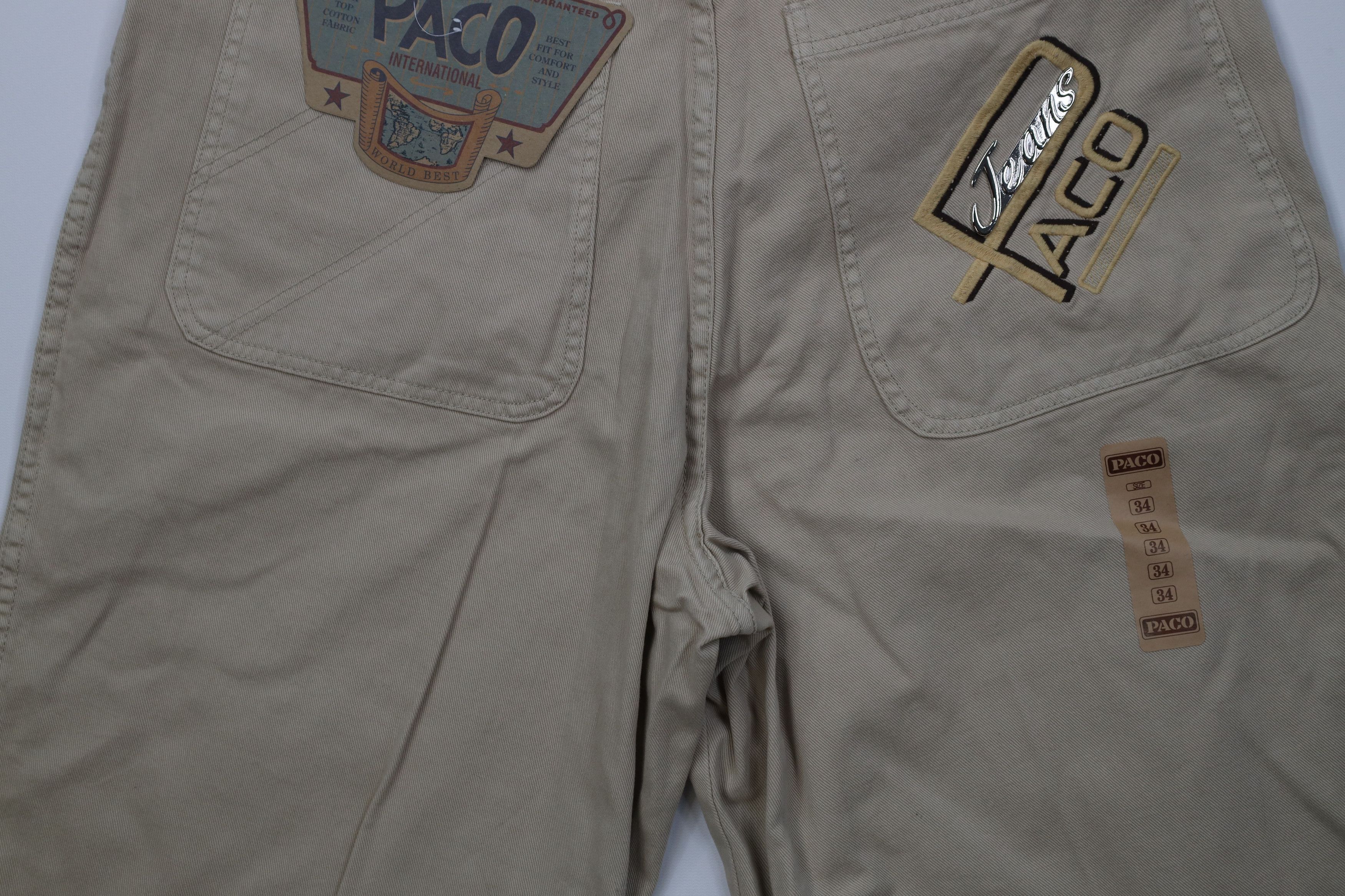 Vintage Deadstock Vintage 90s Paco Hip Hop Denim Jean Shorts Tan Size US 34 / EU 50 - 11 Thumbnail