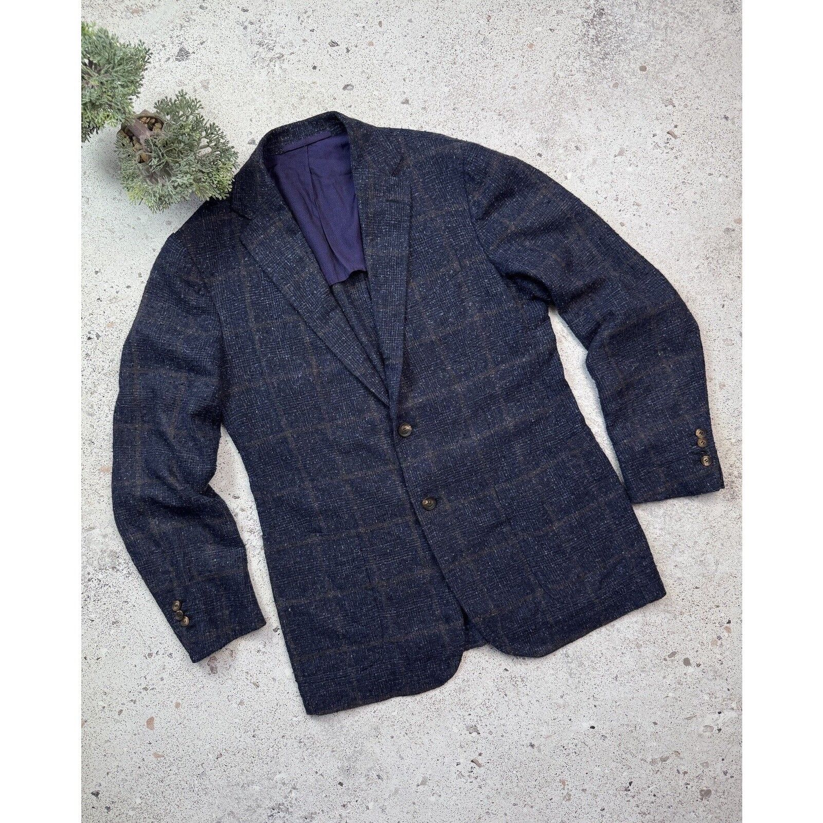 STILE LATINO Napoli Linen Hand Stiched Blazer Size 50 Drop 8