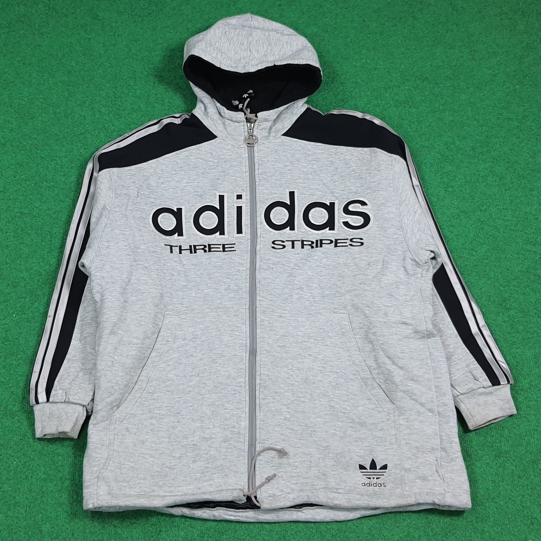 Adidas Vintage Rare 90s Adidas Big Logo Hoodie Full Zipper C282N9 Size US XL / EU 56 / 4 - 4 Thumbnail