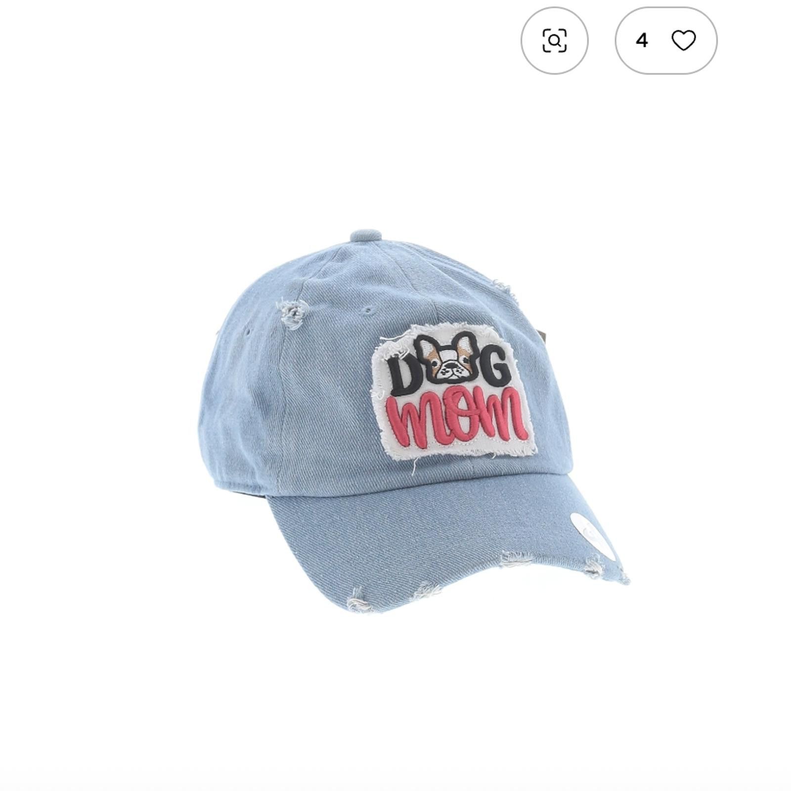 Other Blue Distressed Dog Mom Adjustable Baseball Cap Size ONE SIZE - 1 Preview