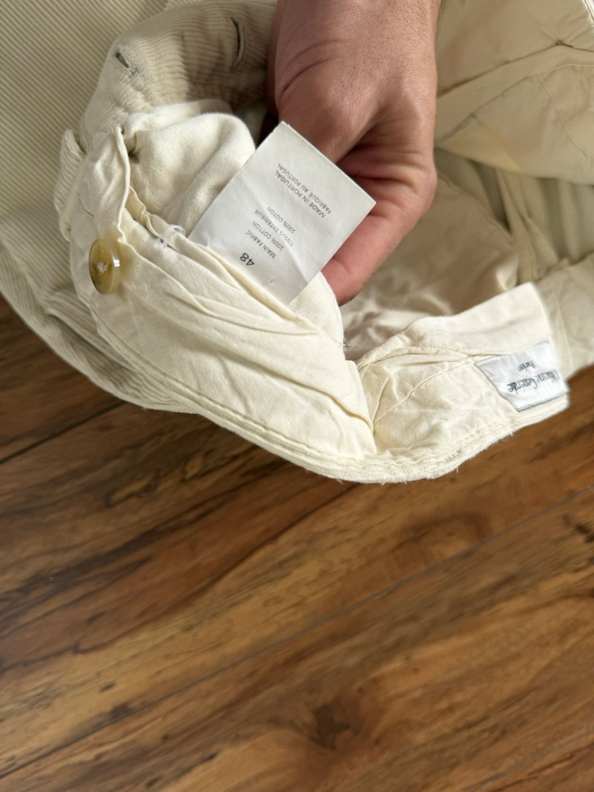 Officine Generale Officine Générale Cream Corduroy Trousers (Size 31) Size US 31 - 6 Thumbnail