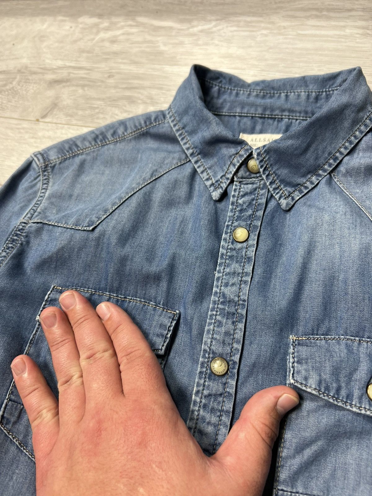 Allsaints Rare Allsaints Thirst Long Sleeve Shirt Button Up Size US S / EU 44-46 / 1 - 10 Thumbnail