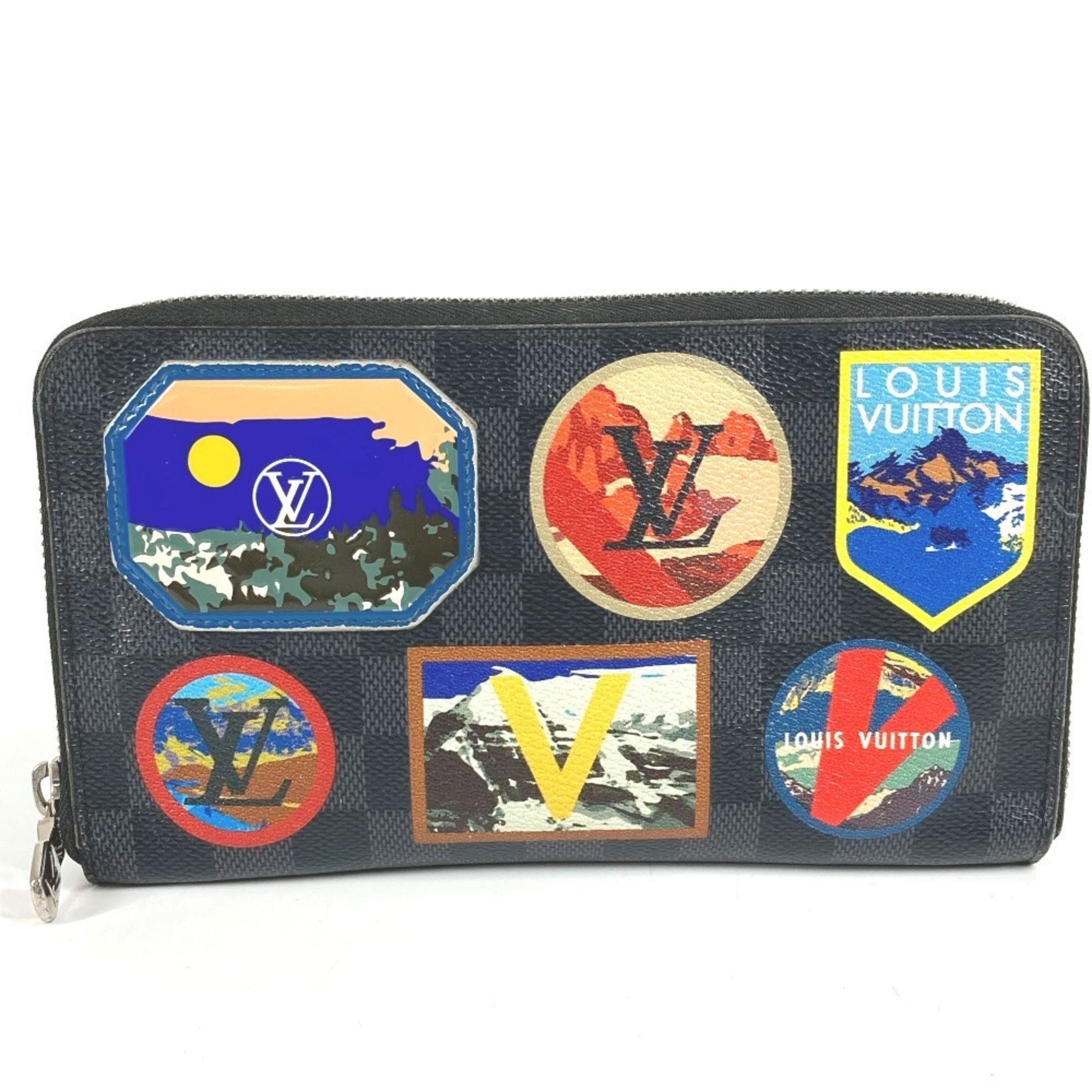 Louis Vuitton LOUIS VUITTON N60153 Damier Graphite Zippy Organizer NM Long Wallet with LV Alps Patch, Round Zipper, Canvas, Men's and Women's, Black Size ONE SIZE - 1 Thumbnail